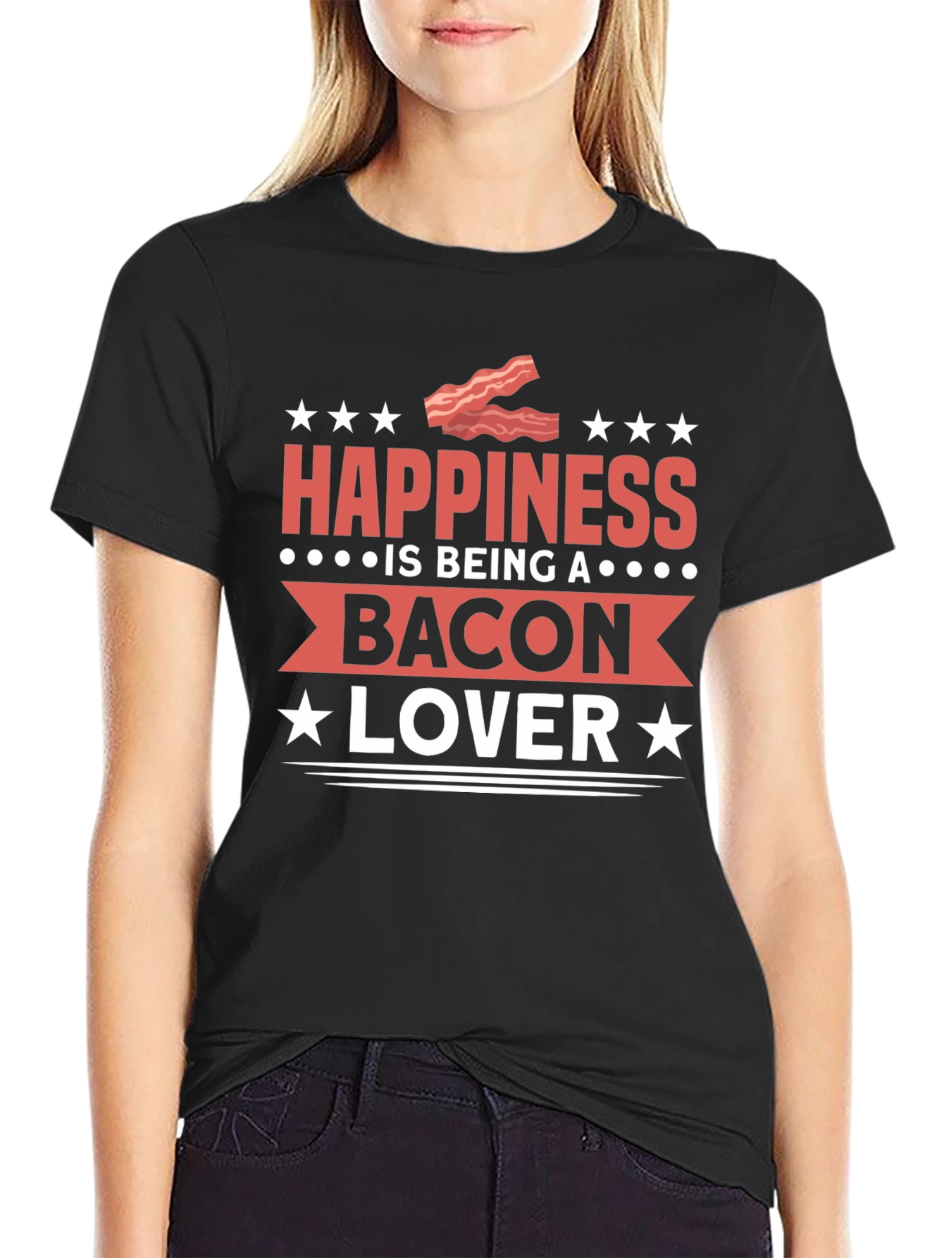 Black Bacon Lover Graphic Tee view 2