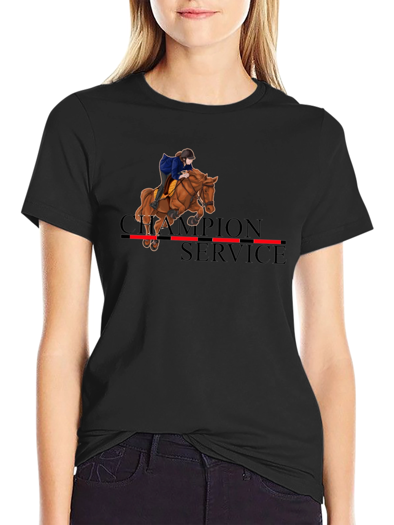 Equestrian Champion Service Black T-Shirt - 2