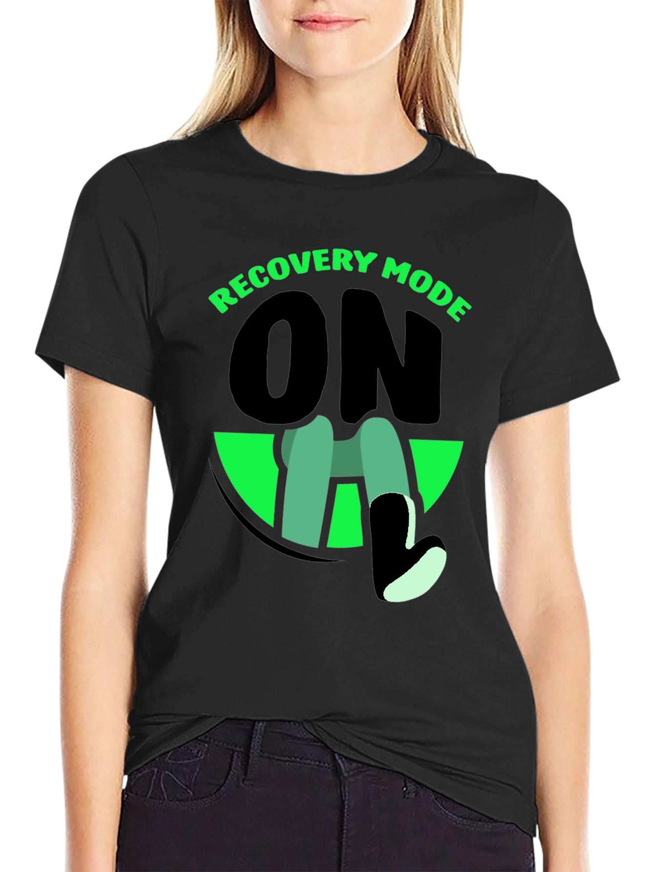 Black Recovery Mode On Graphic T-Shirt view 2