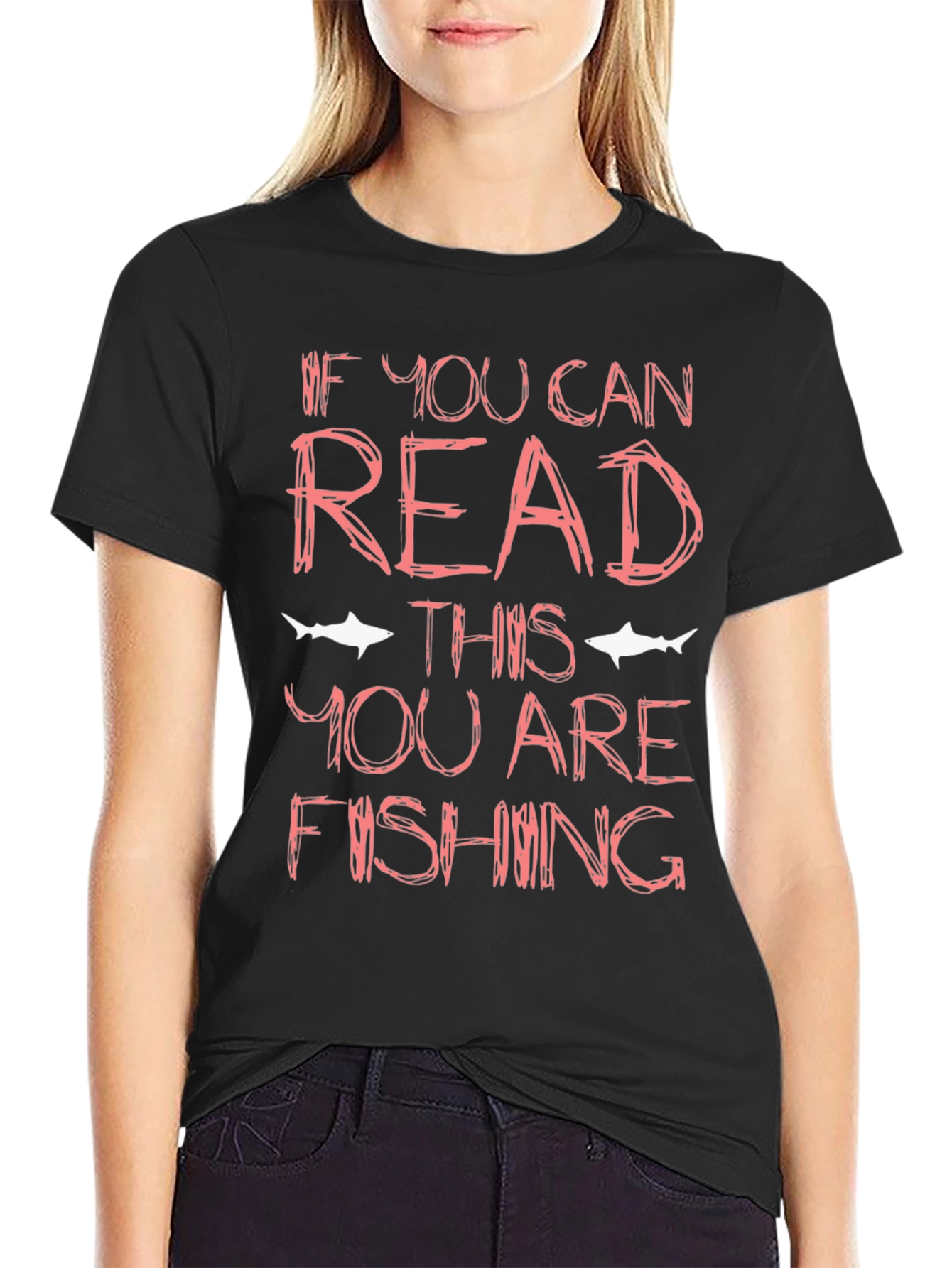 Black Funny Fishing T-Shirt - If You Can Read This view 2
