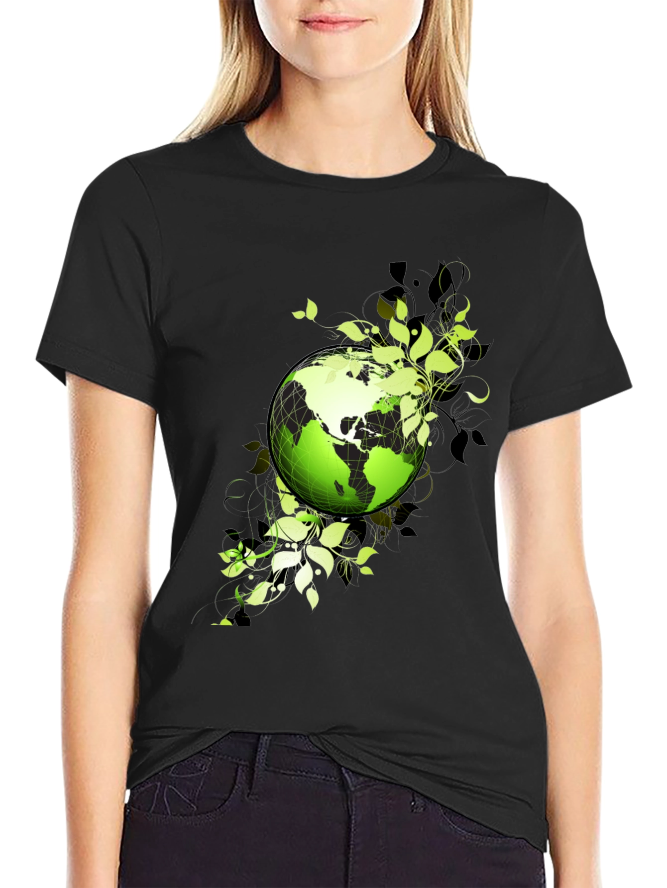 Black Eco Earth Graphic T-Shirt - Black view 2