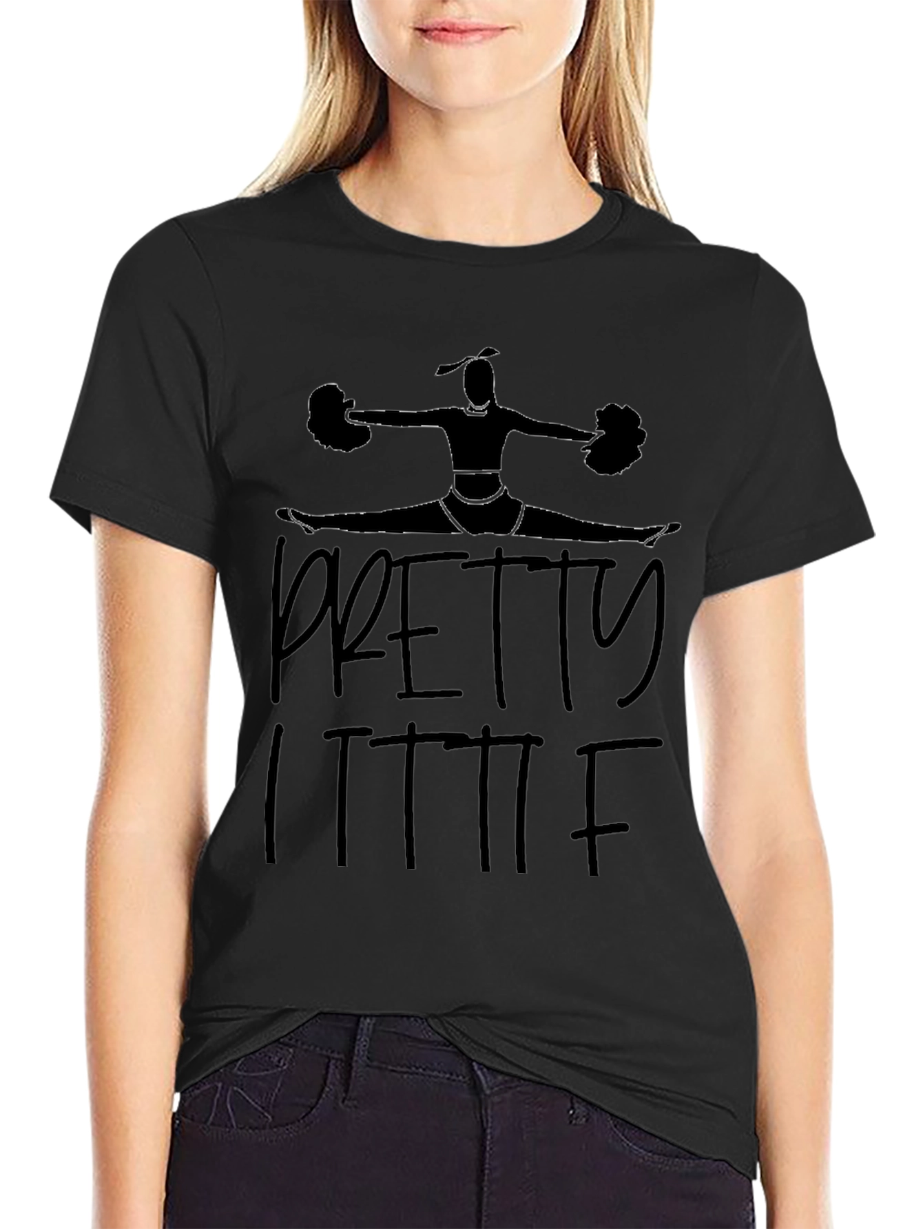 Black Pretty Little Cheer T-Shirt view 2