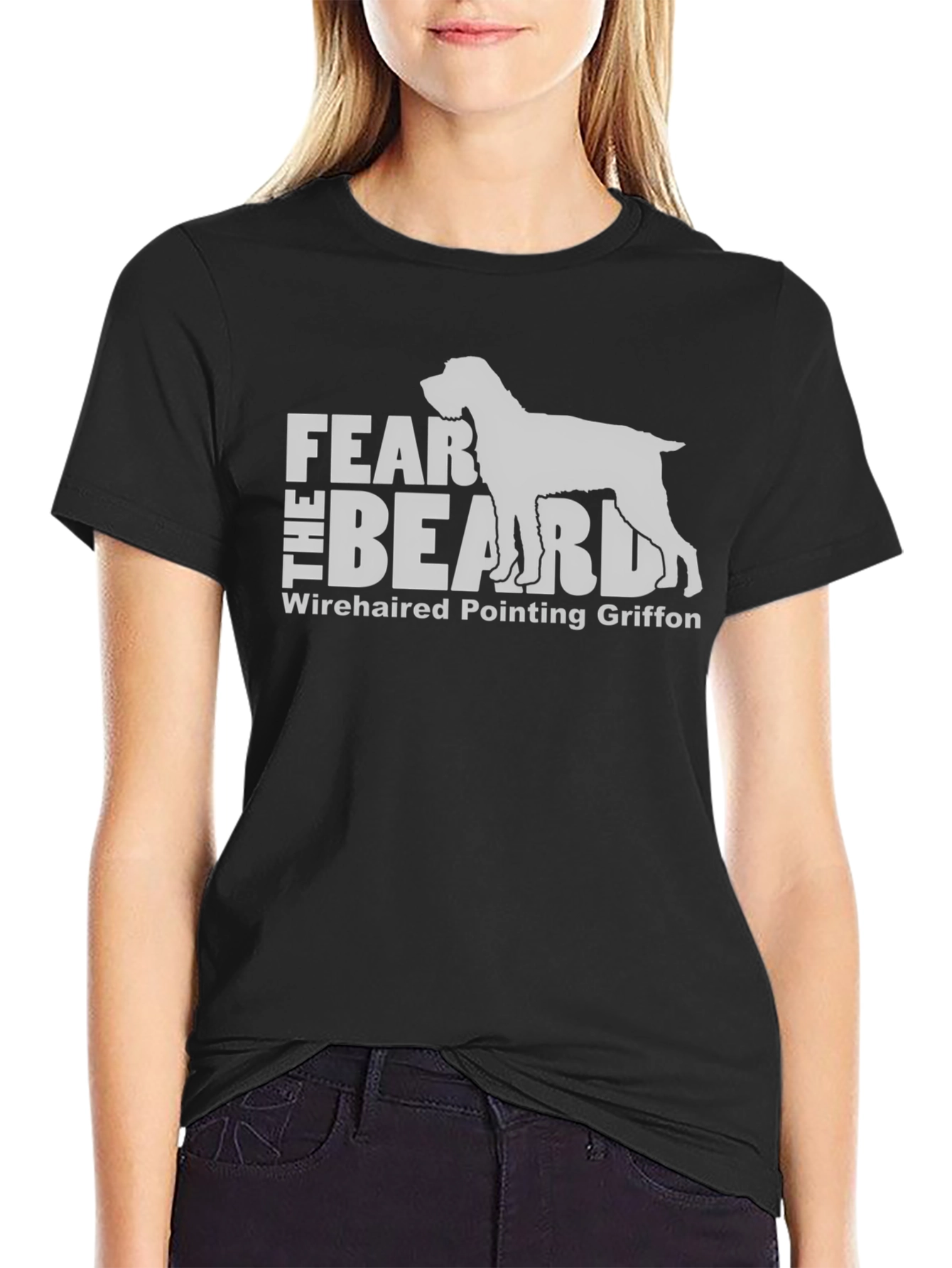 Black Fear The Beard Wirehaired Pointing Griffon T-Shirt view 2
