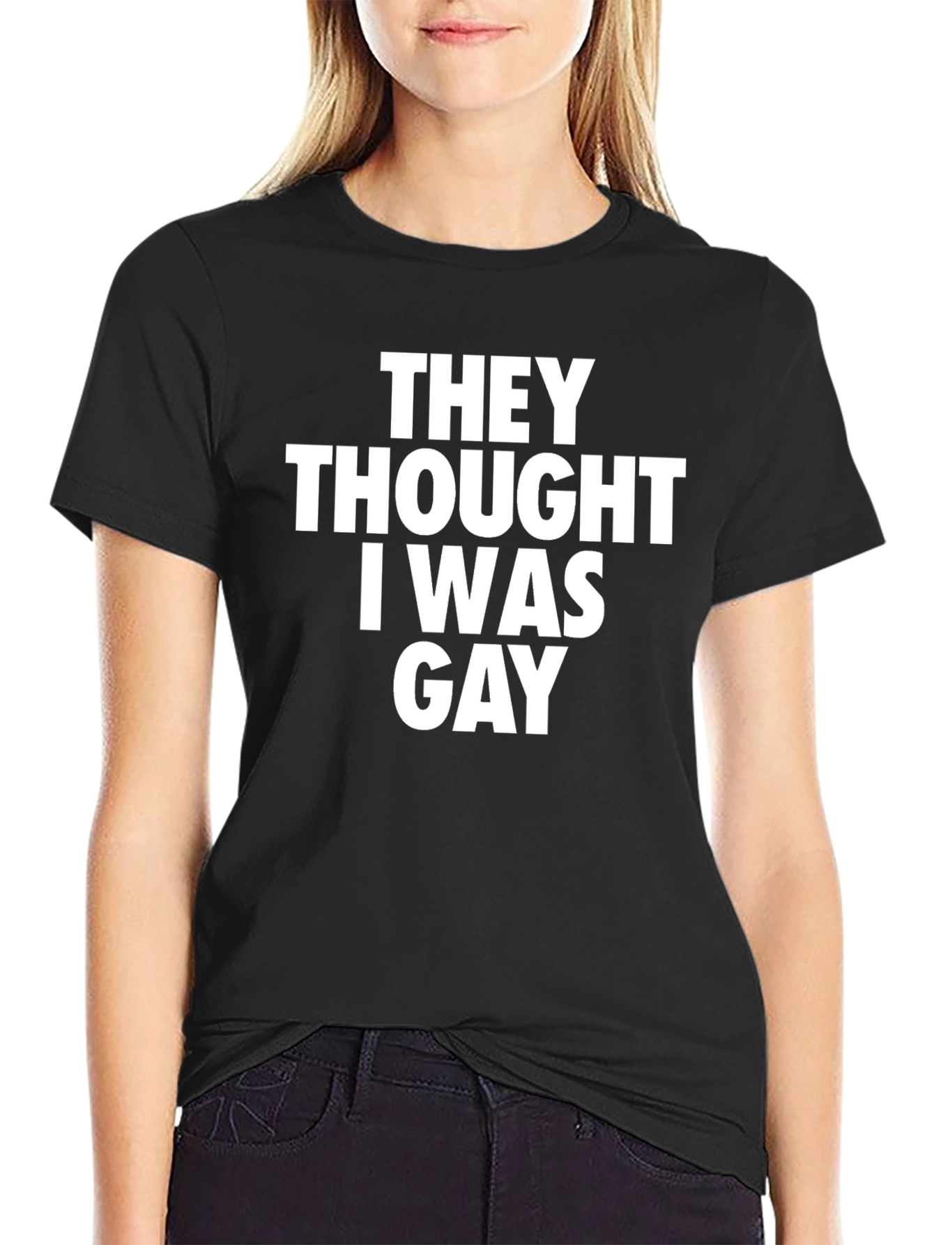 Black They Thought I Was Gay Graphic Tee view 2