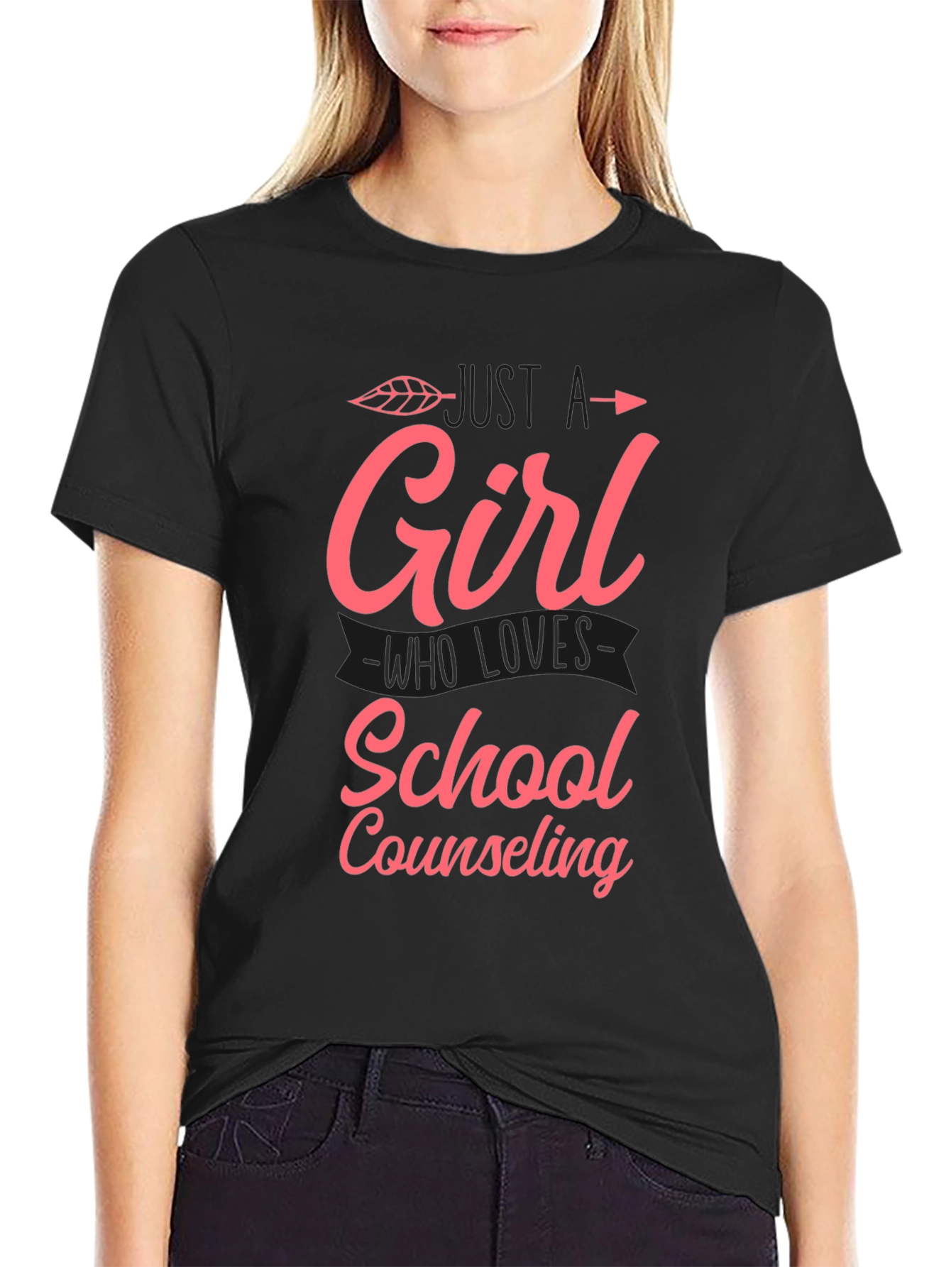 Black Girl Who Loves School Counseling T-Shirt view 2