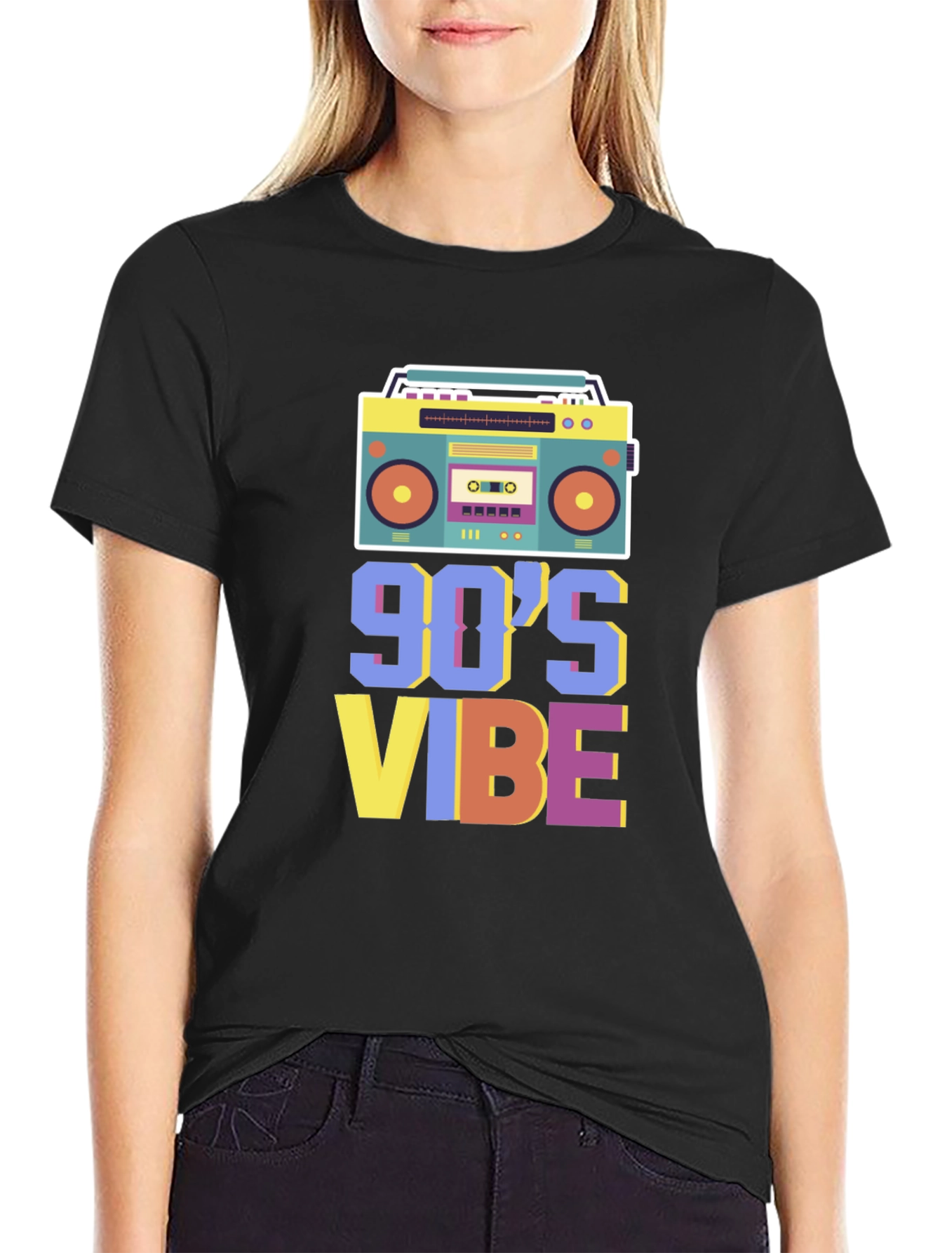 Black Retro 90's Vibe Graphic Tee view 2