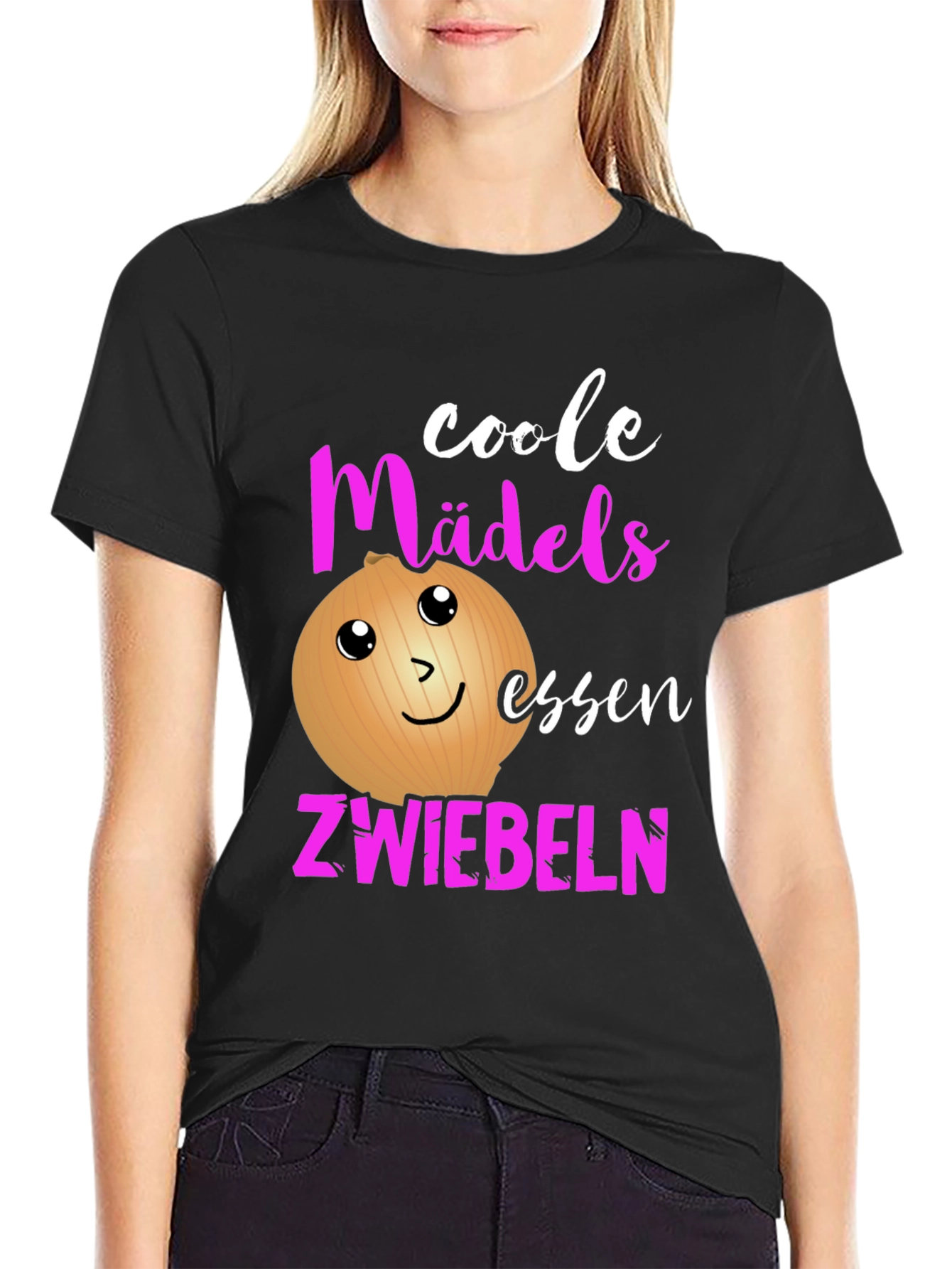 Black Funny German Onion T-Shirt for Cool Girls view 2
