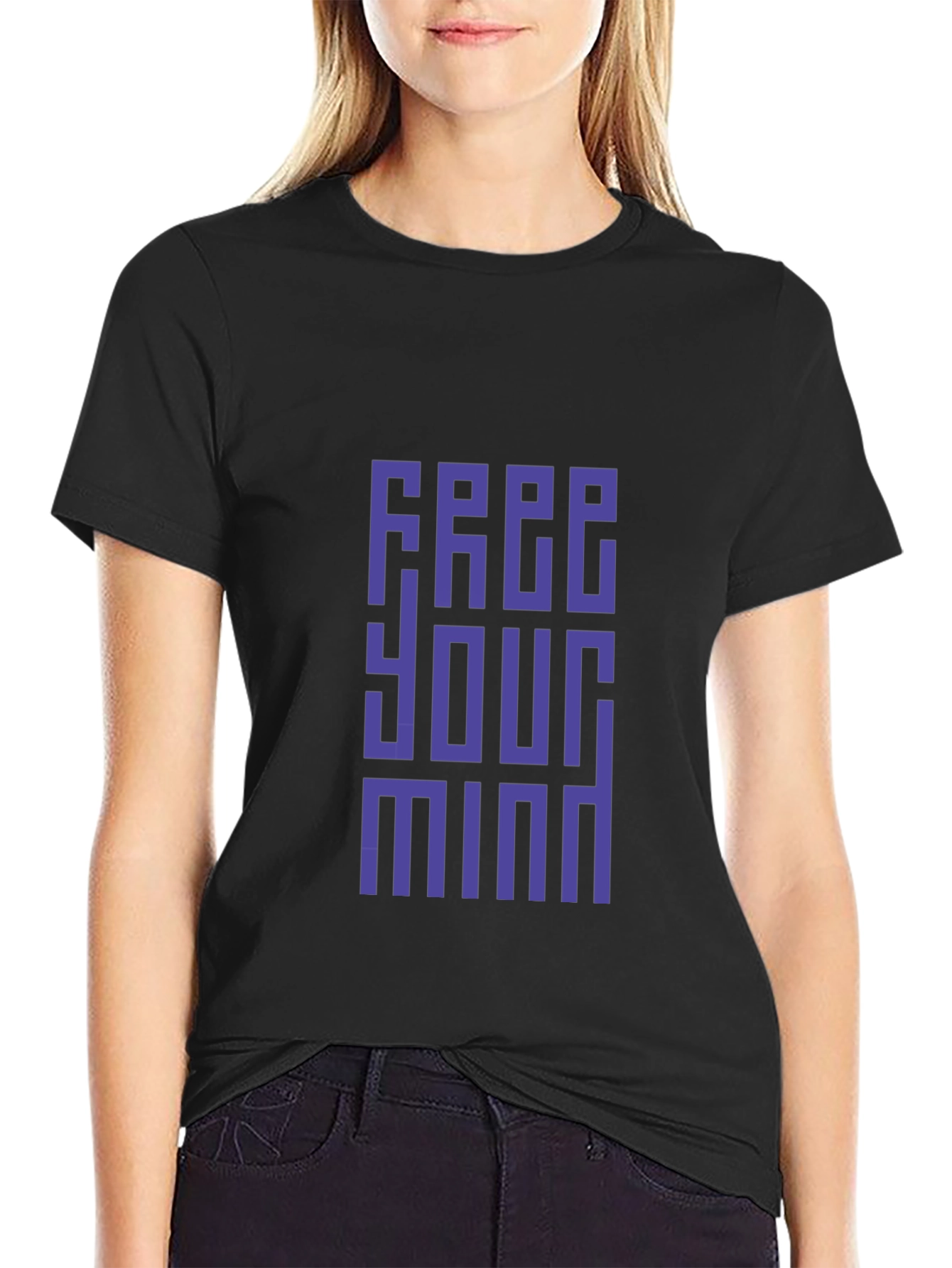 Black Free Your Mind Black Graphic Tee view 2