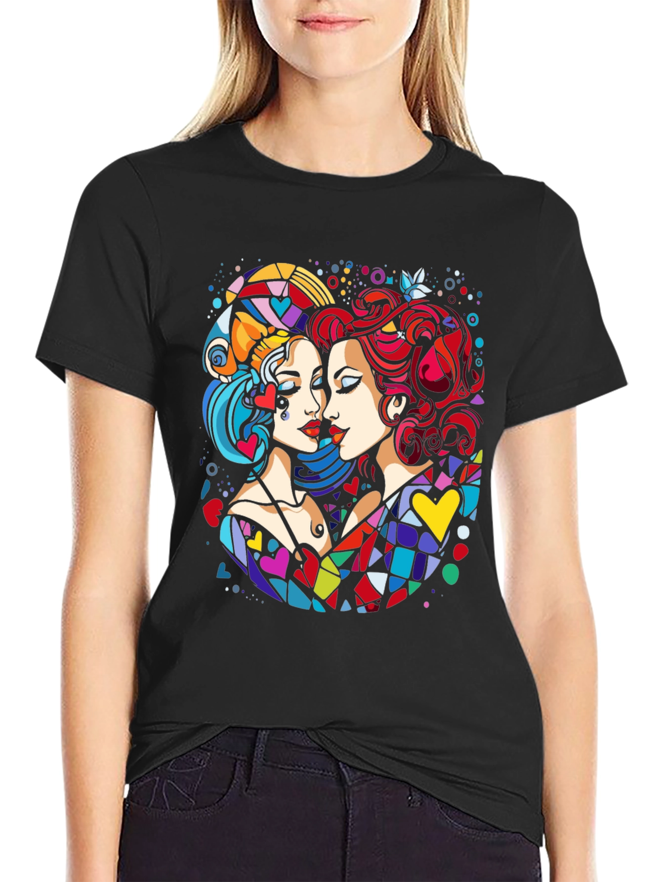 Colorful Abstract Art Graphic Tee - 2