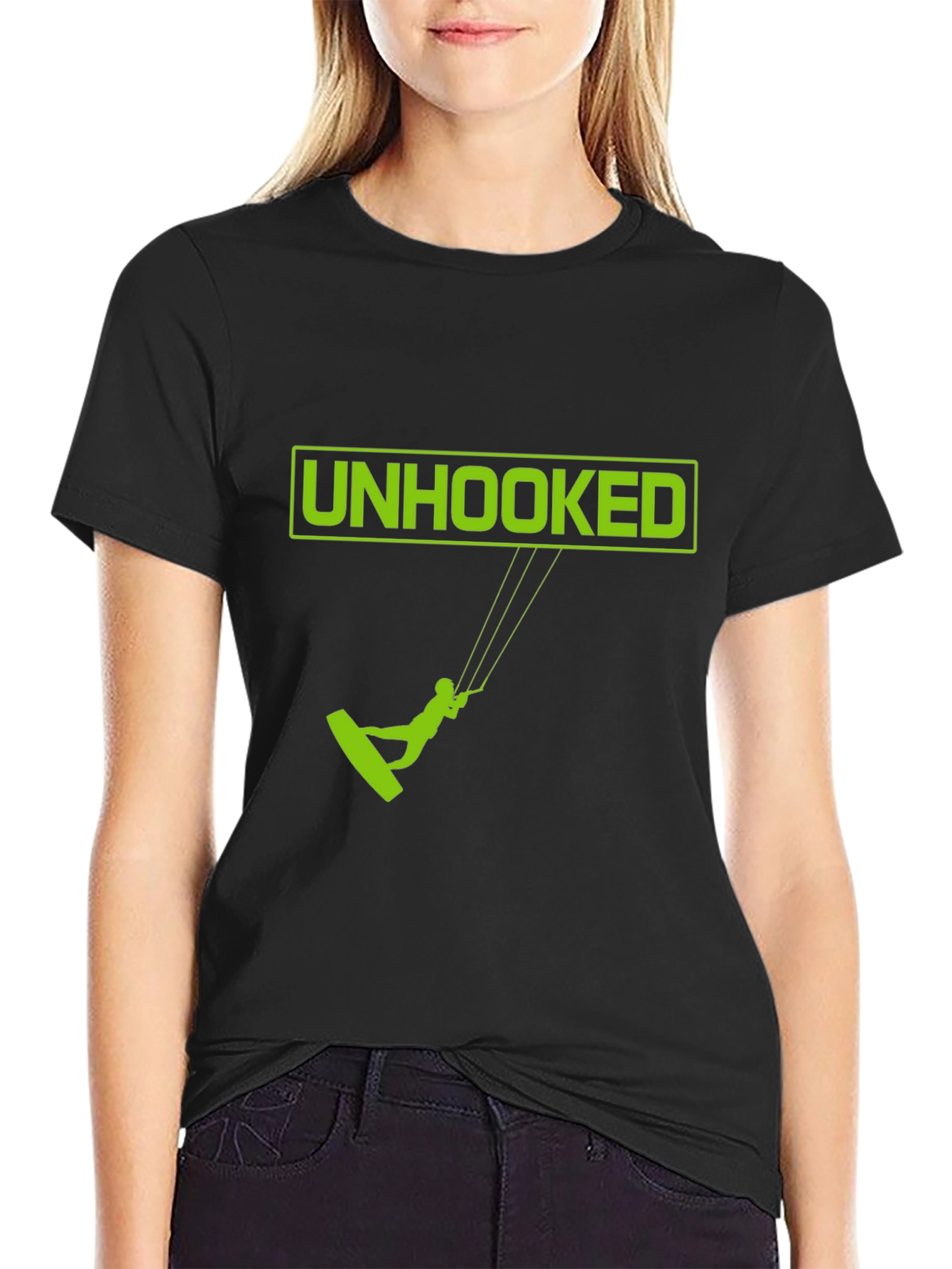 Black Unhooked Kitesurfing Graphic Tee - Black view 2
