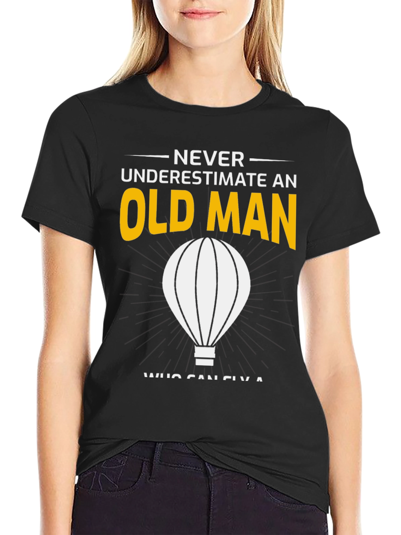 Black Never Underestimate an Old Man T-Shirt view 2