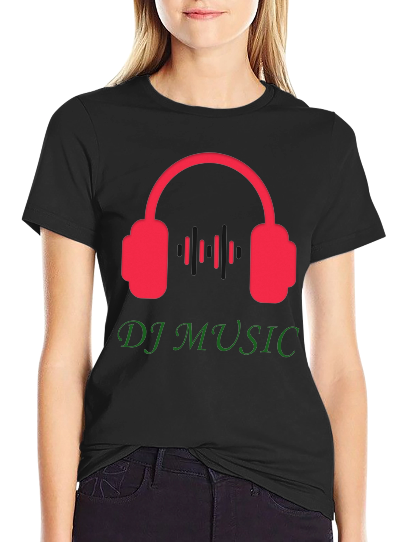 Black DJ Music Graphic Tee - Black T-Shirt view 2