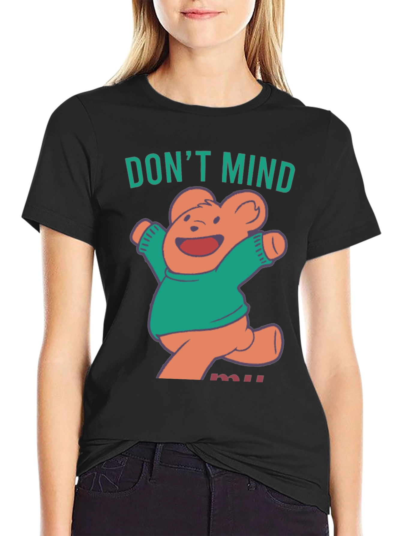 Black Don't Mind Me Bear T-Shirt view 2