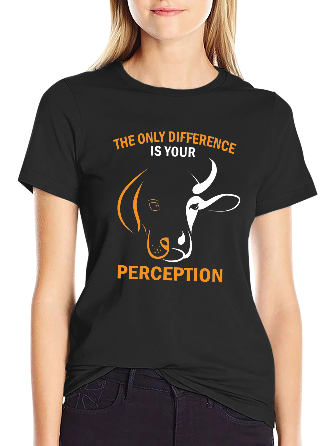 Black Dog or Cow? Perception Graphic T-Shirt view 2