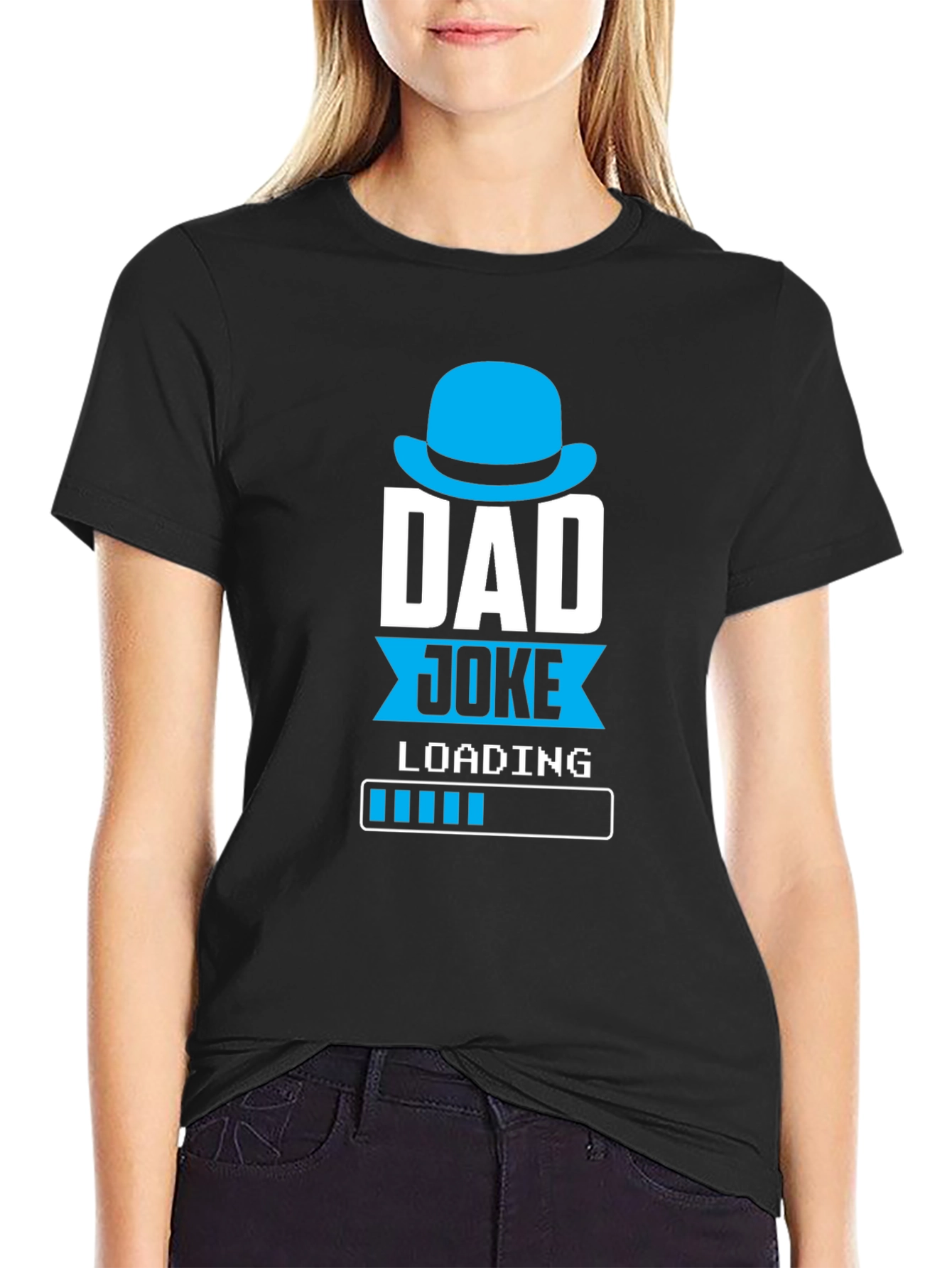 Black Dad Joke Loading T-Shirt Funny Fathers Day Gift view 2