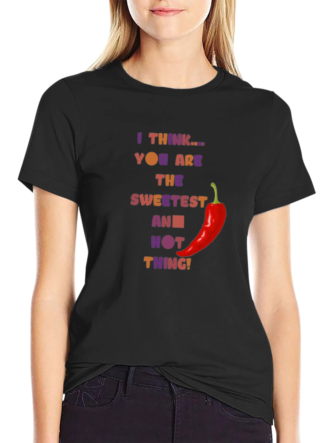 Black Sweetest & Hottest Thing T-Shirt view 2