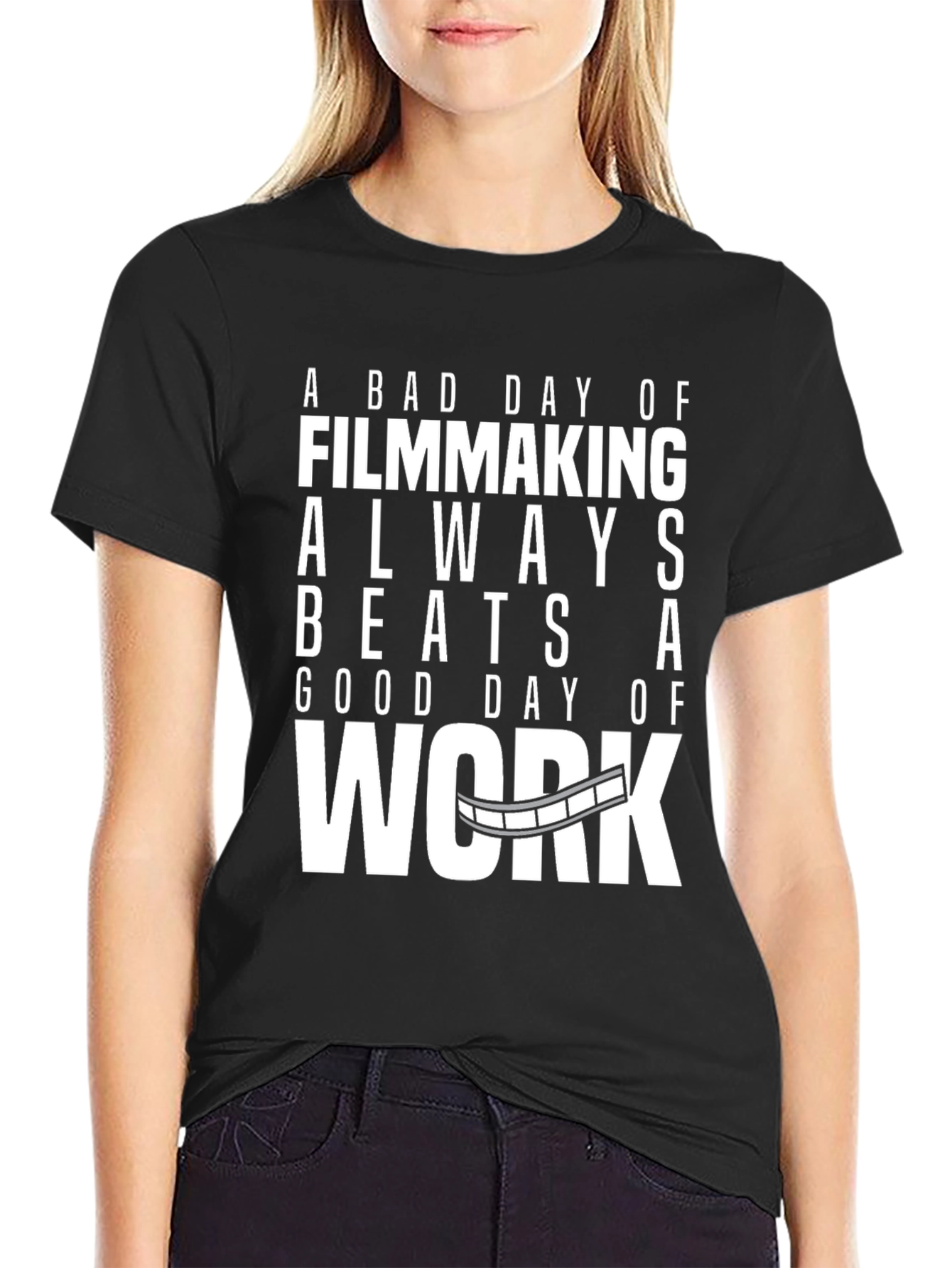 Black Filmmaking Beats Work T-Shirt - Movie Lover Gift view 2
