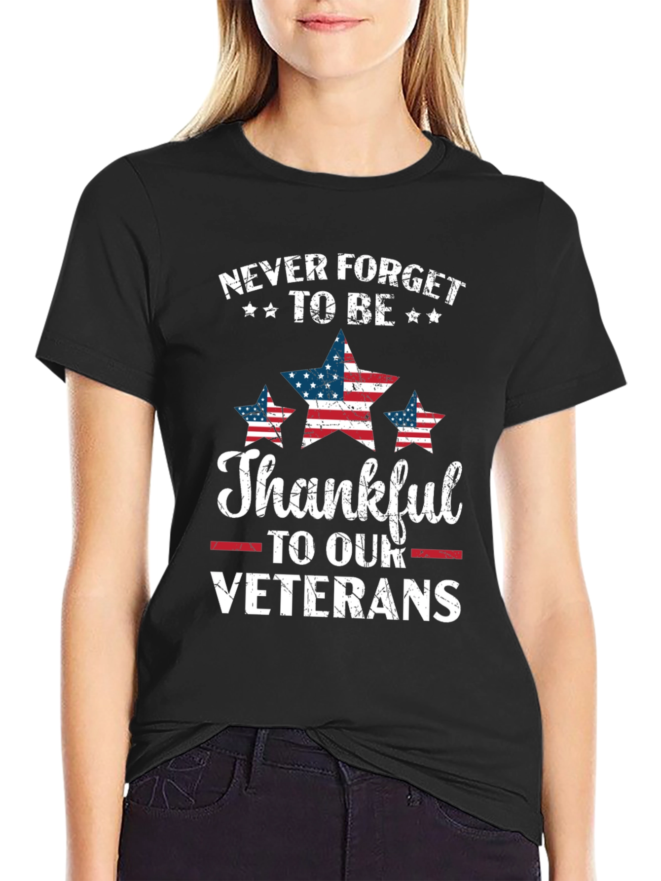 Black Never Forget Veterans T-Shirt view 2