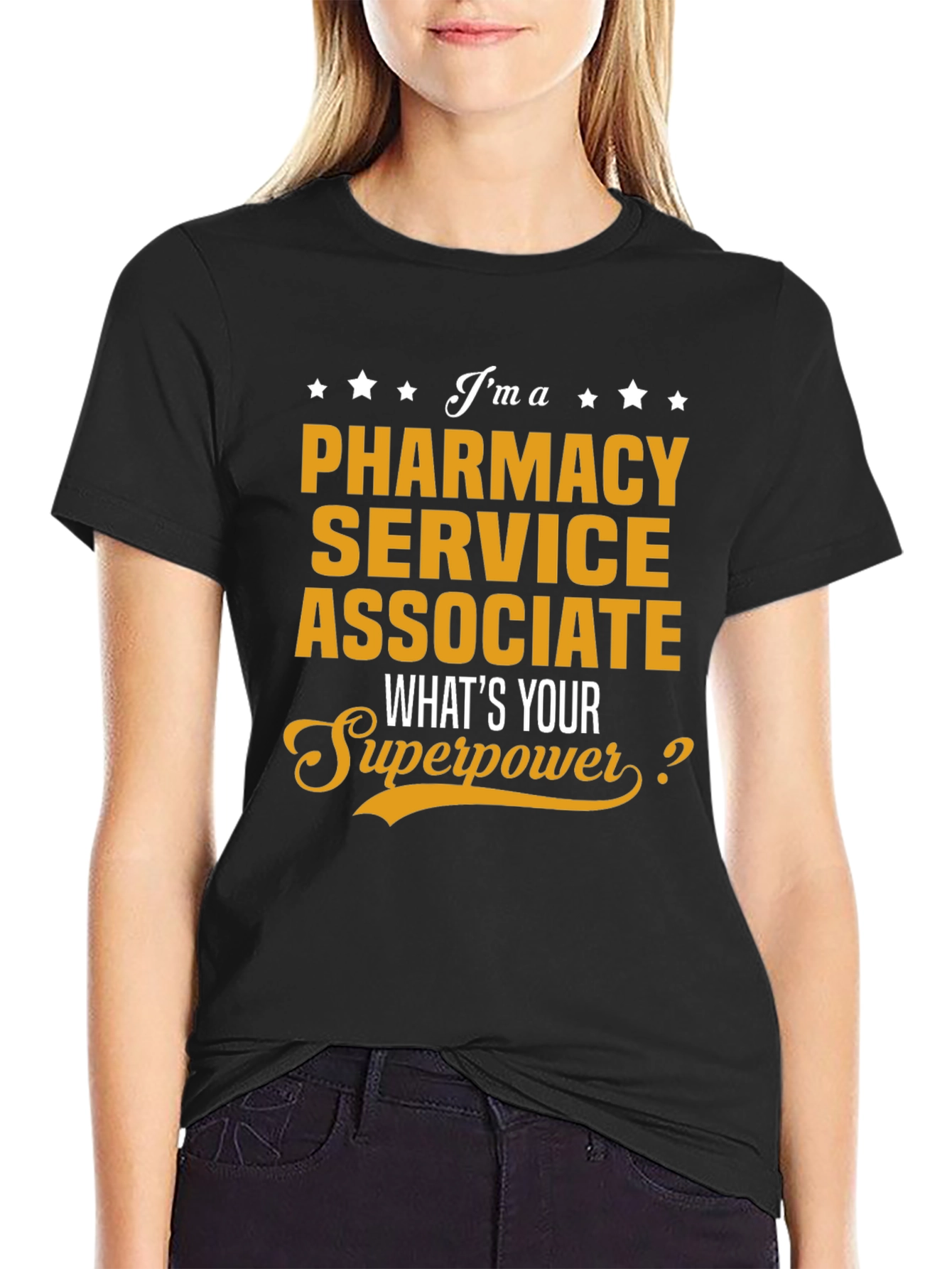 Black Pharmacy Service Associate Superpower T-Shirt view 2
