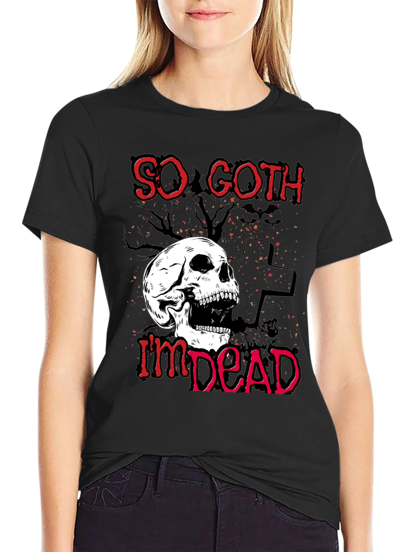 So Goth I'm Dead T-Shirt - Skull Graphic Tee - 2