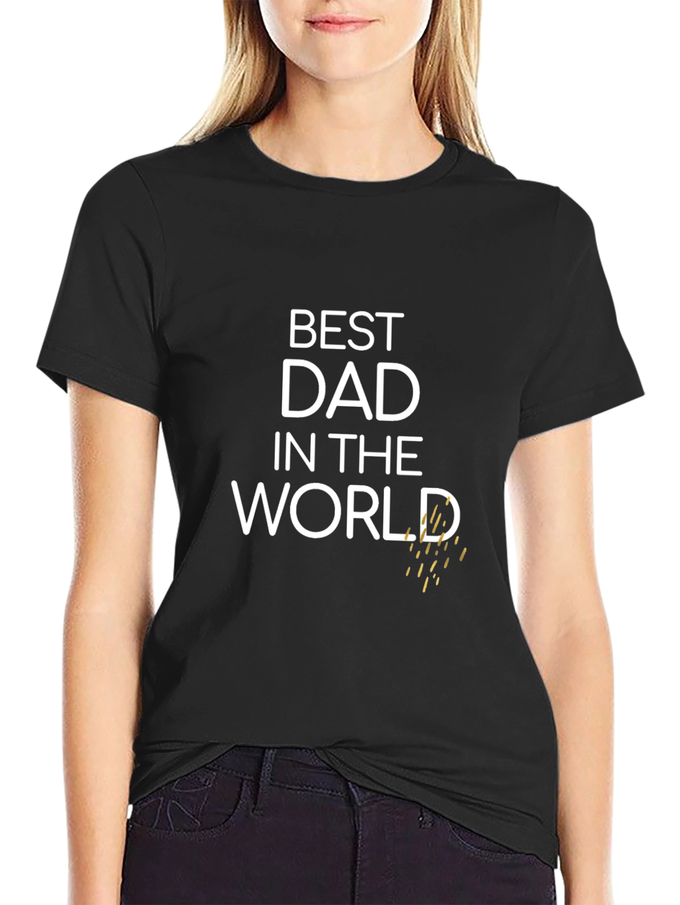 Black Best Dad in the World Graphic T-Shirt view 2