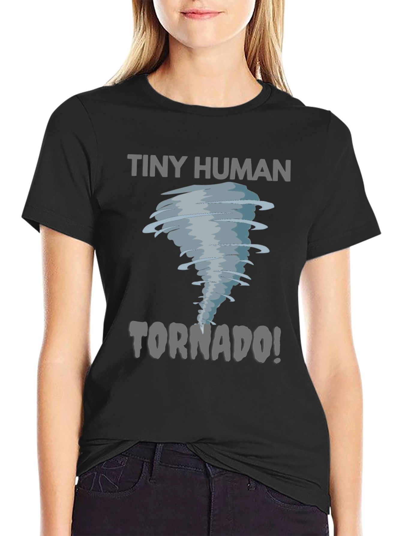 Black Tiny Human Tornado Graphic Tee view 2
