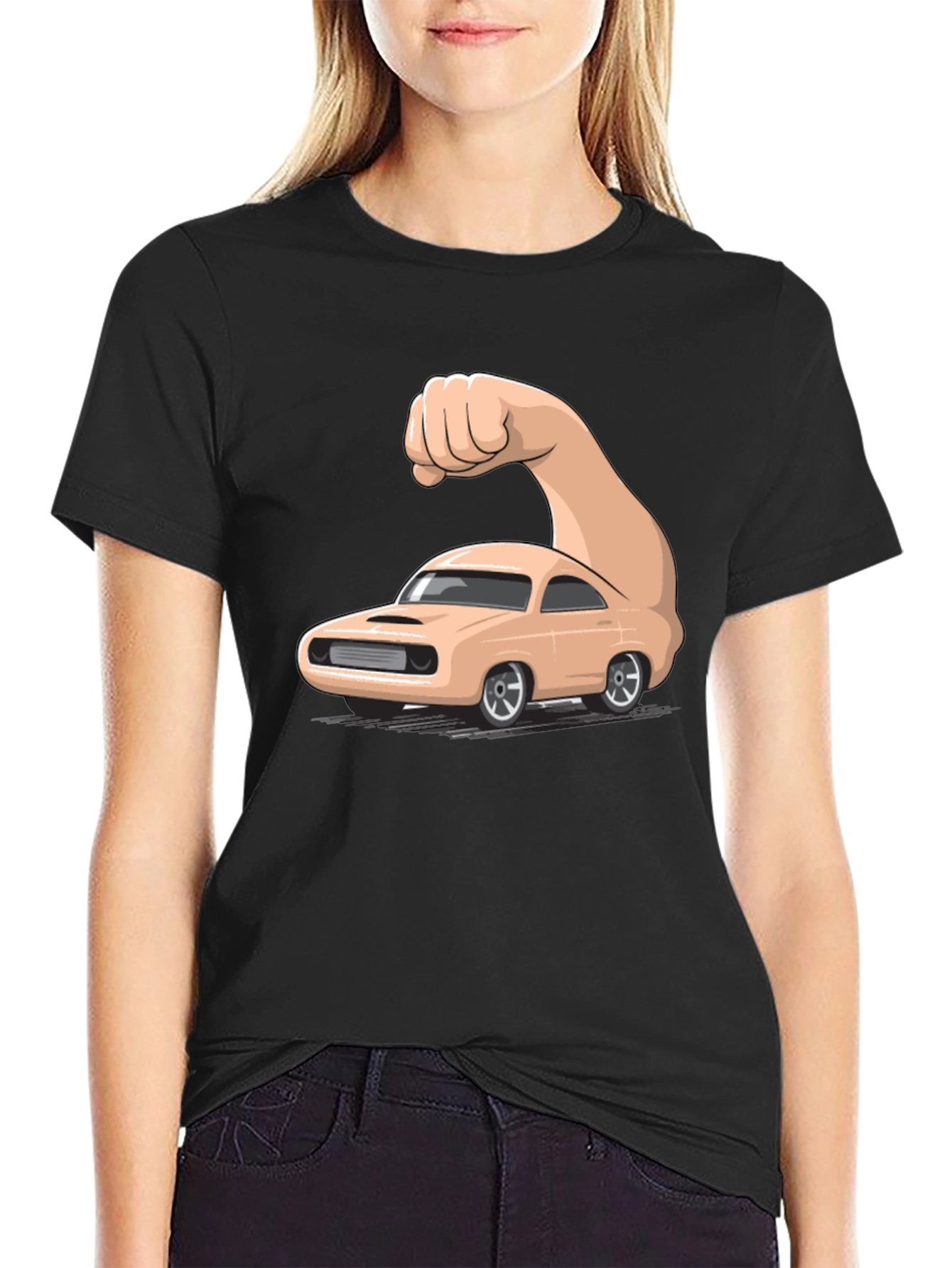 Black Muscle Car Graphic T-Shirt - Men's Black Tee view 2