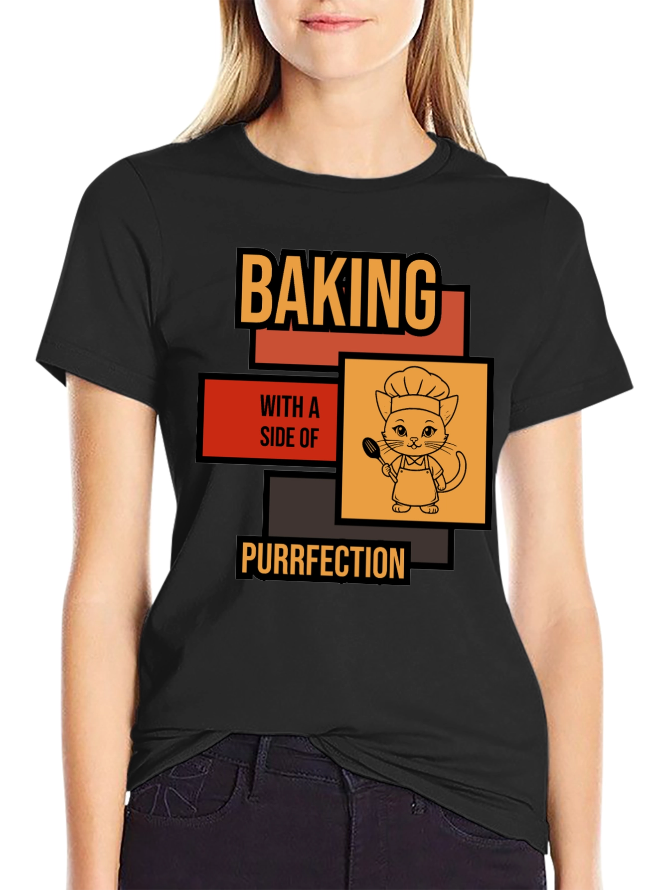 Black Baking with a Side of Purrfection T-Shirt view 2