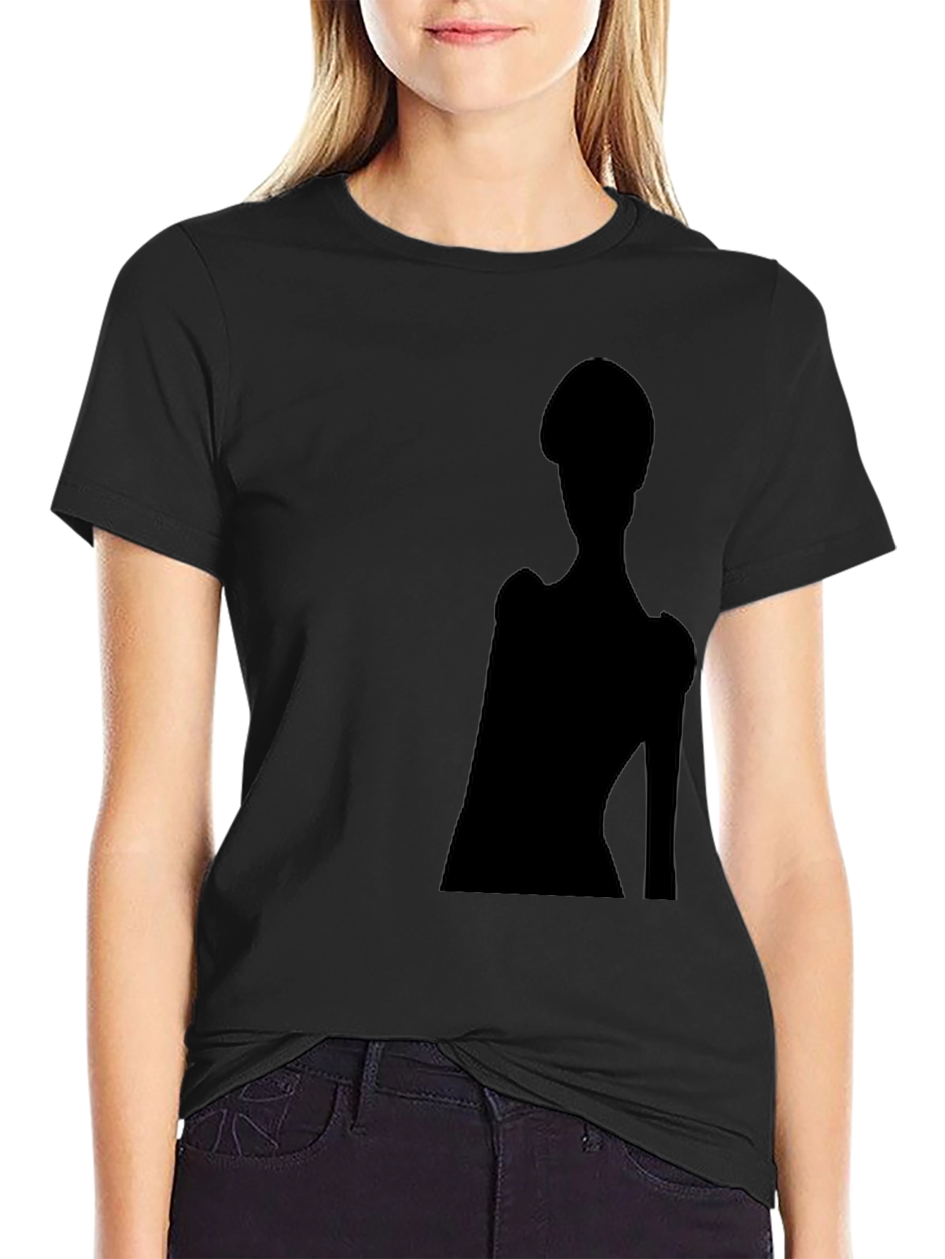 Black Silhouette Graphic Tee - Modern Minimalist Design view 2