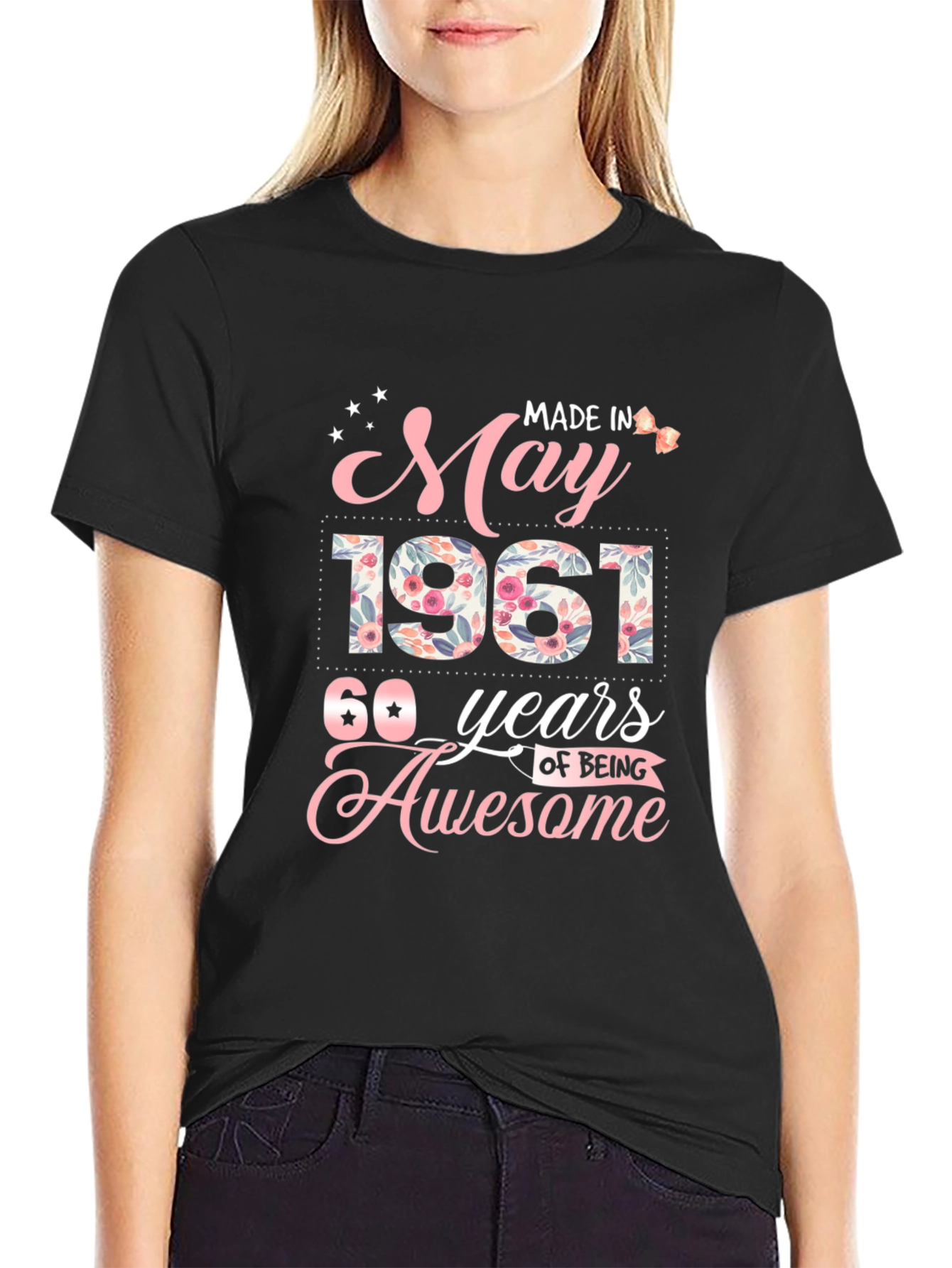 Black May 1961 60th Birthday Awesome T-Shirt view 2