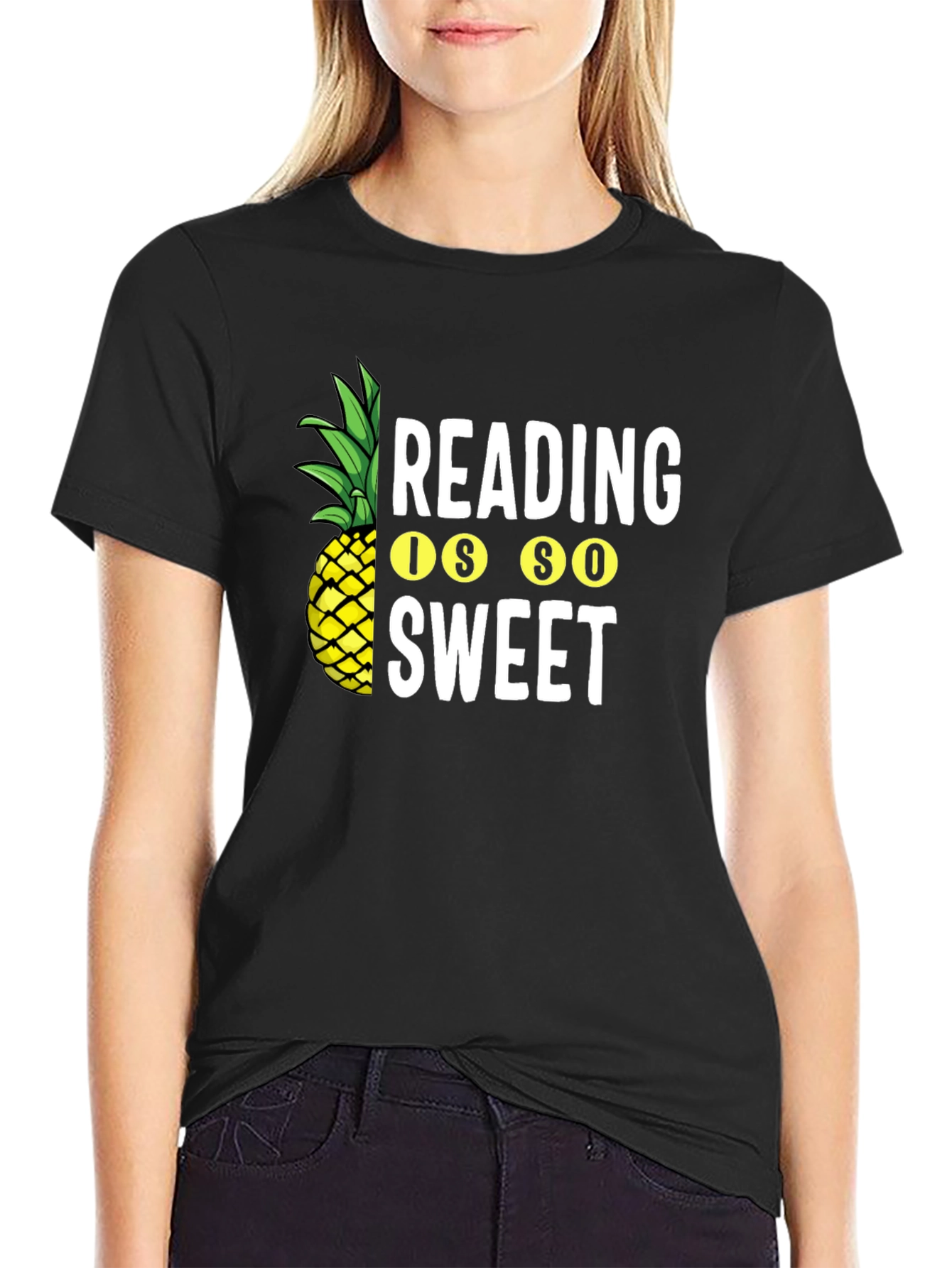 Black Reading is So Sweet Pineapple Graphic Tee view 2