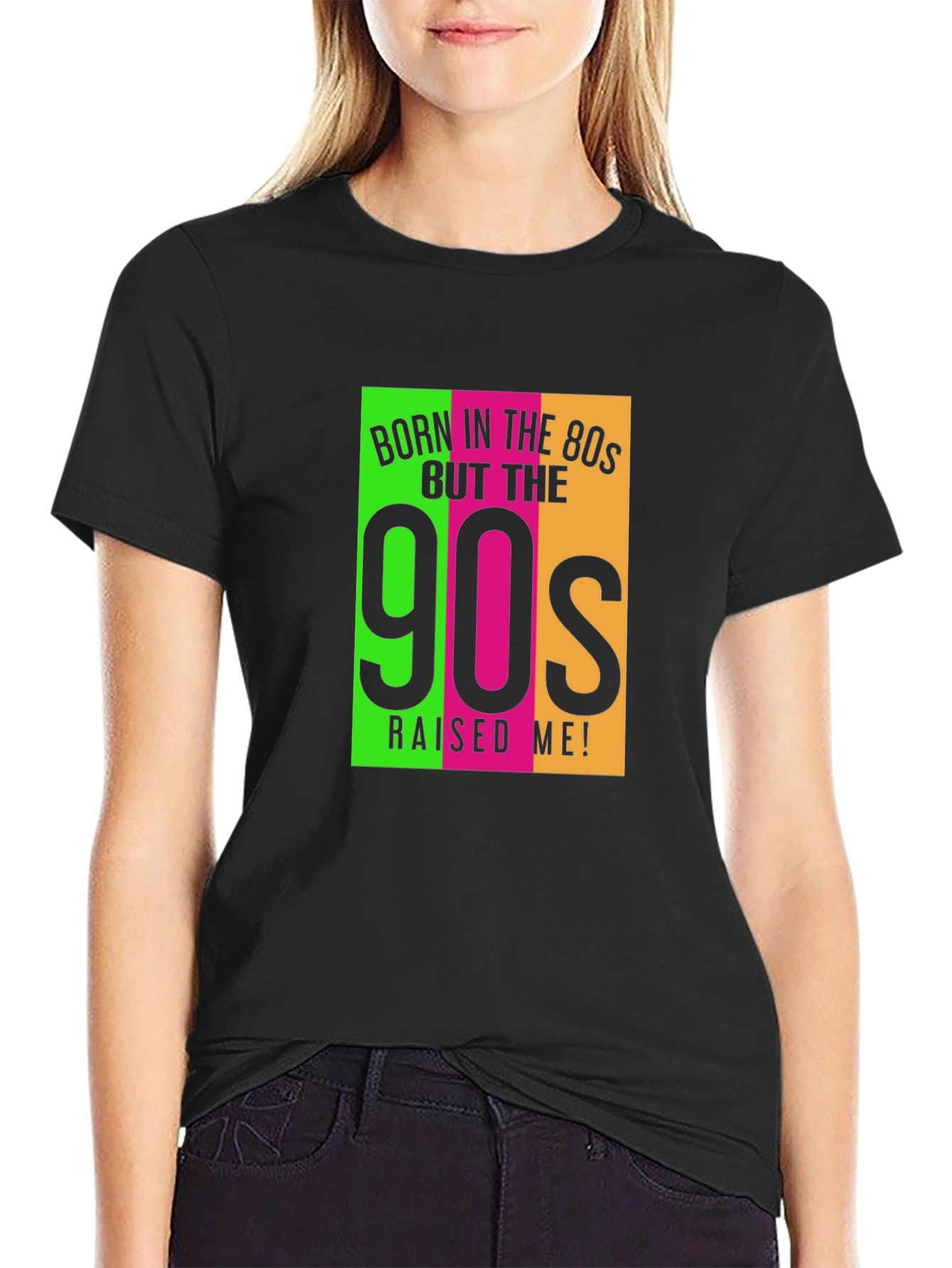 Black Born in the 80s 90s Raised Me Graphic Tee view 2