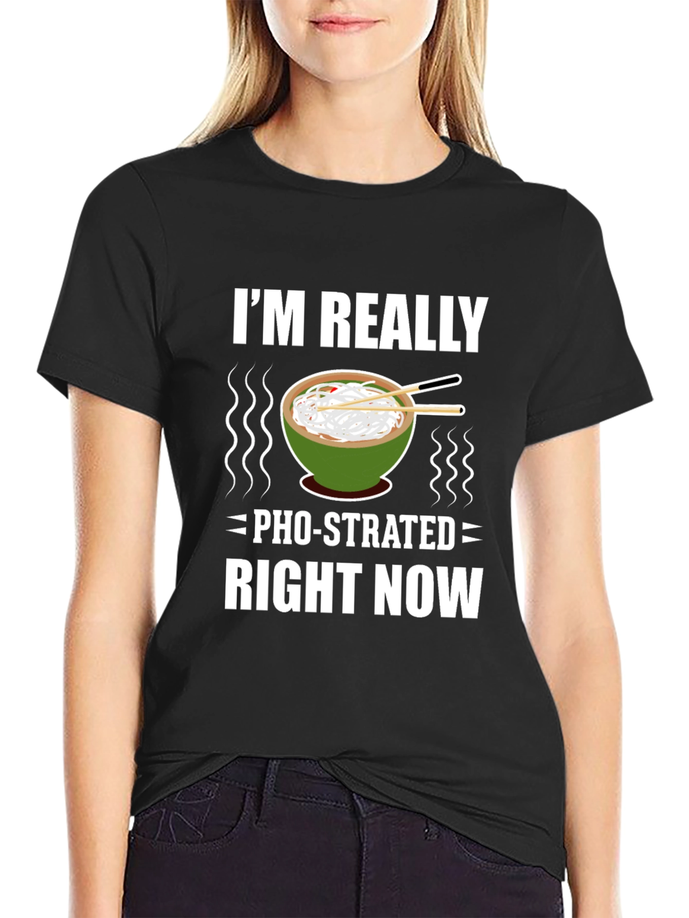 Black Pho-strated T-Shirt: Funny Noodle Soup Tee view 2