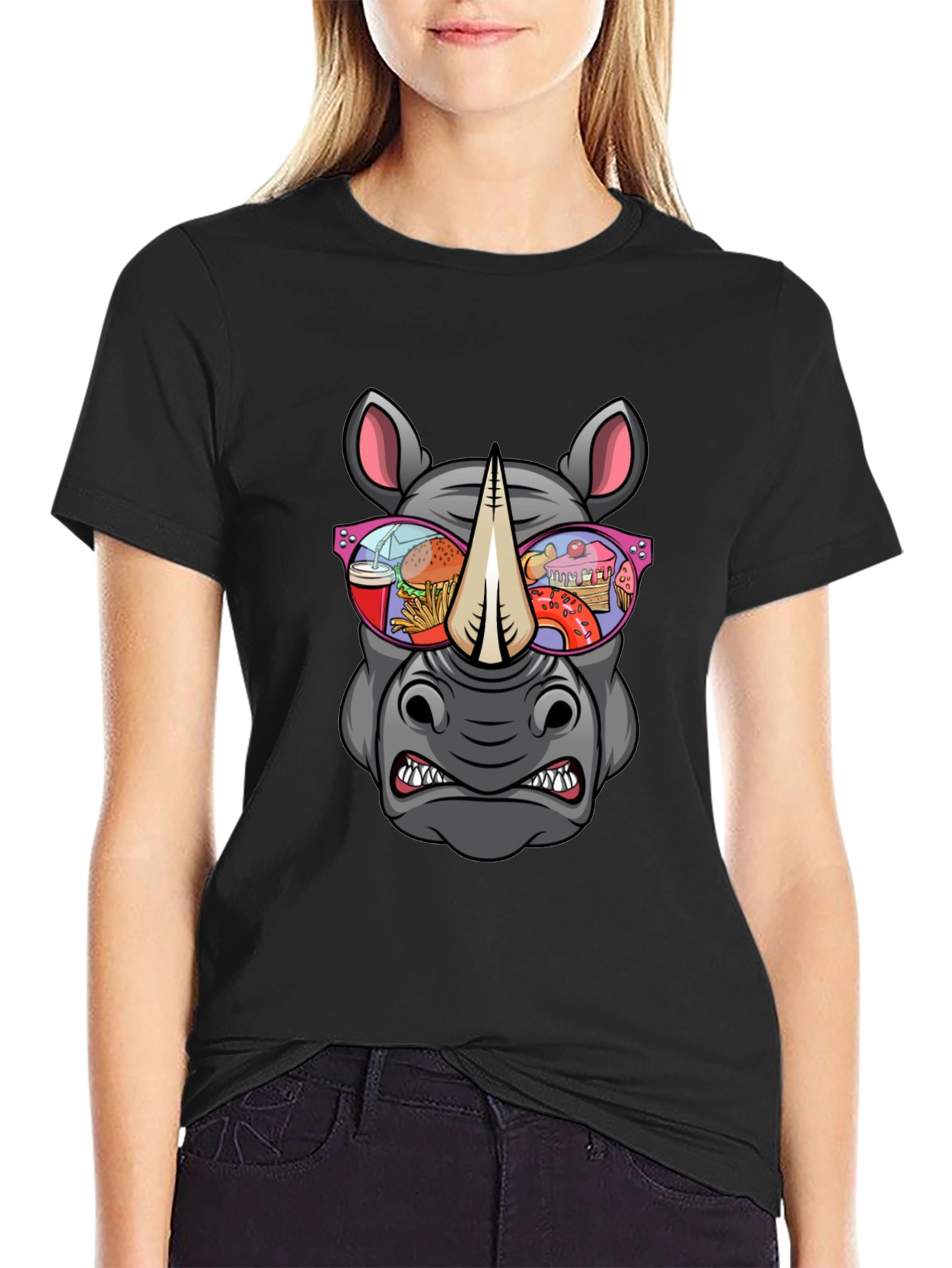 Black Rhino Fast Food Sunglasses Graphic Tee view 2