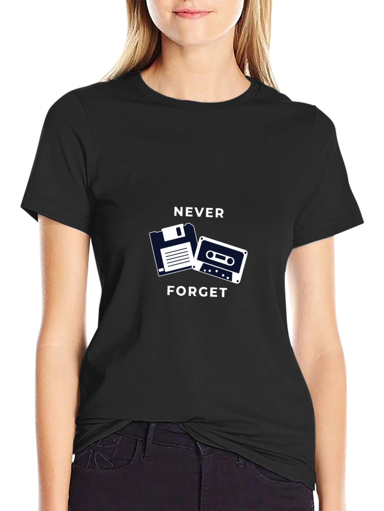 Black Never Forget Retro Tech T-Shirt view 2