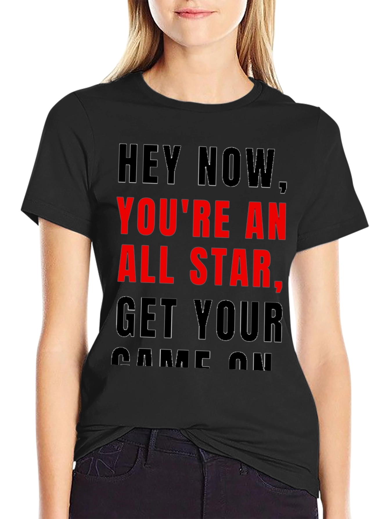 Black Hey Now You're an All-Star T-Shirt view 2