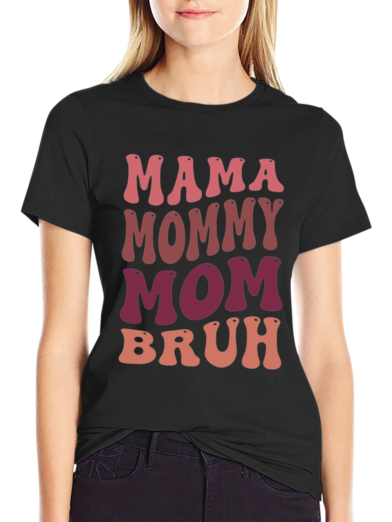 Black Mama Mommy Mom Bruh Graphic Tee view 2