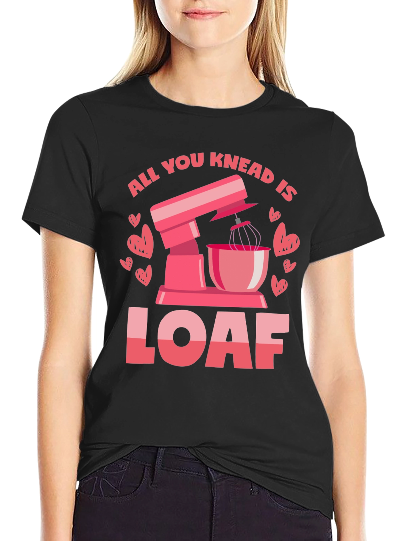 Black All You Knead is Loaf T-Shirt view 2