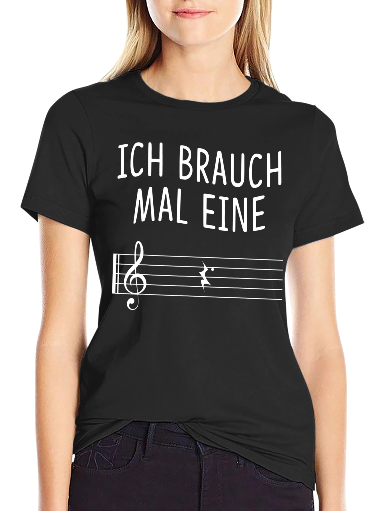 Black Ich Brauch Mal Eine Pause T-Shirt Music Note view 2