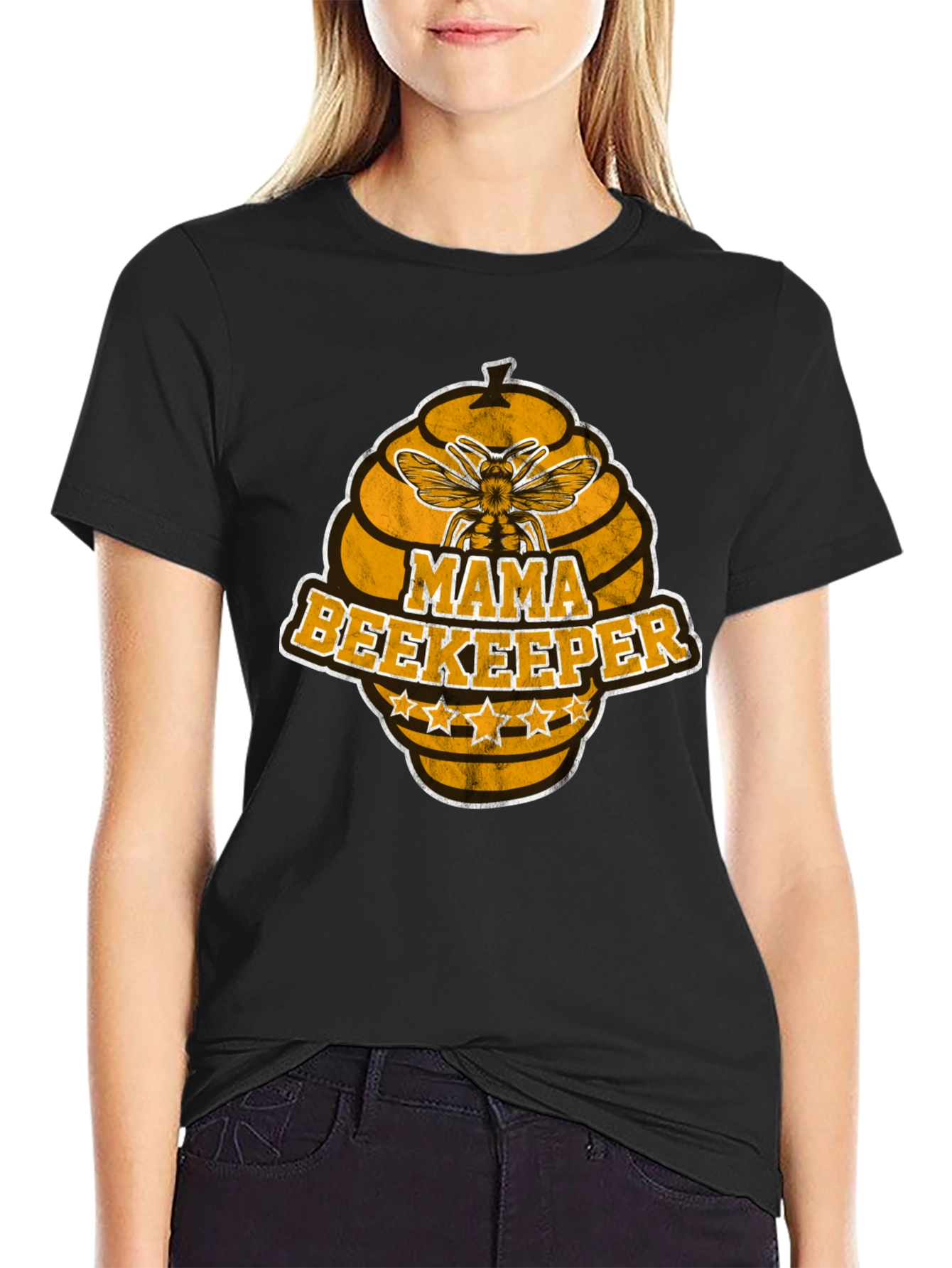 Black Mama Beekeeper Graphic T-Shirt view 2