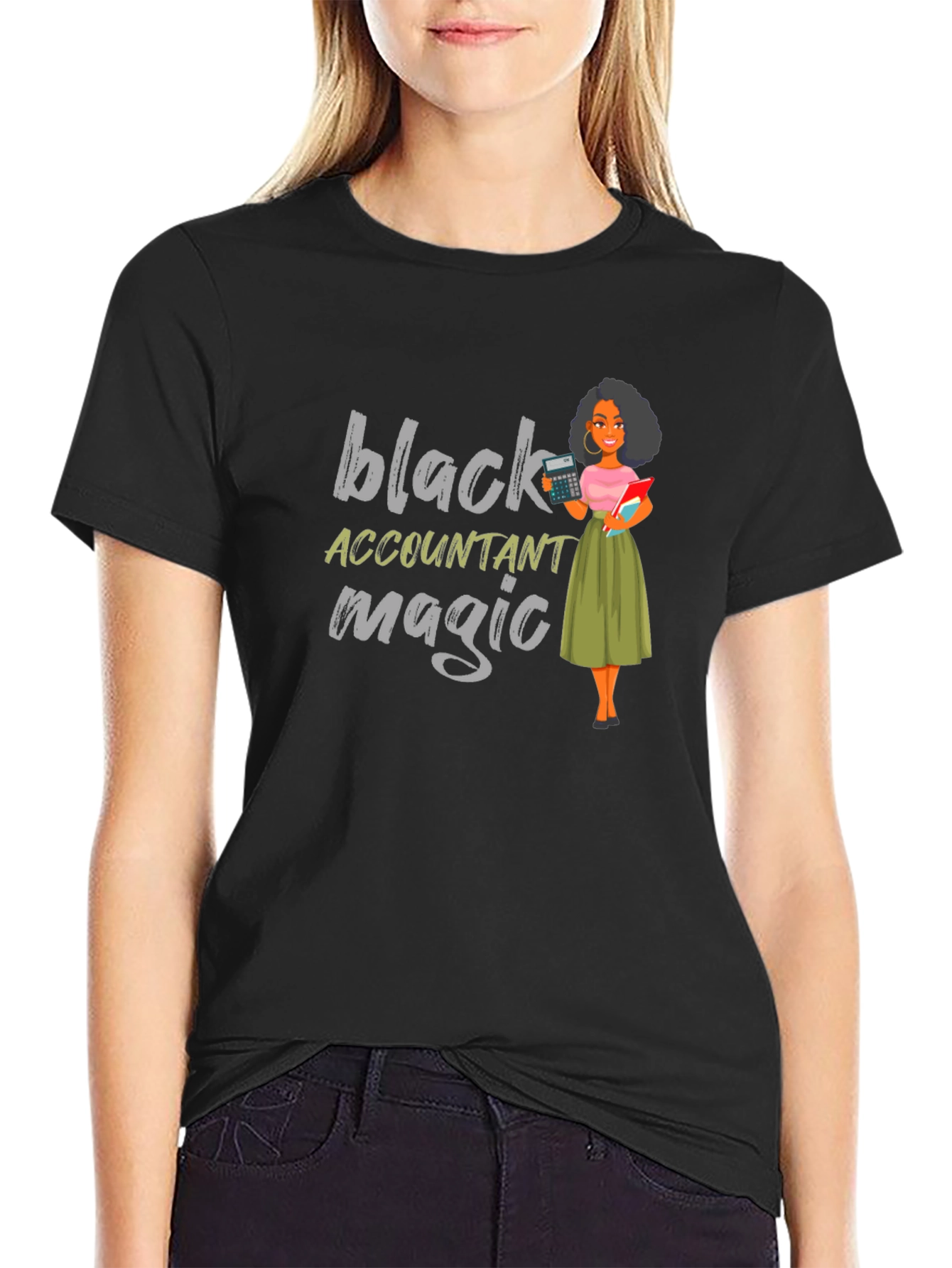 Black Black Accountant Magic T-Shirt view 2