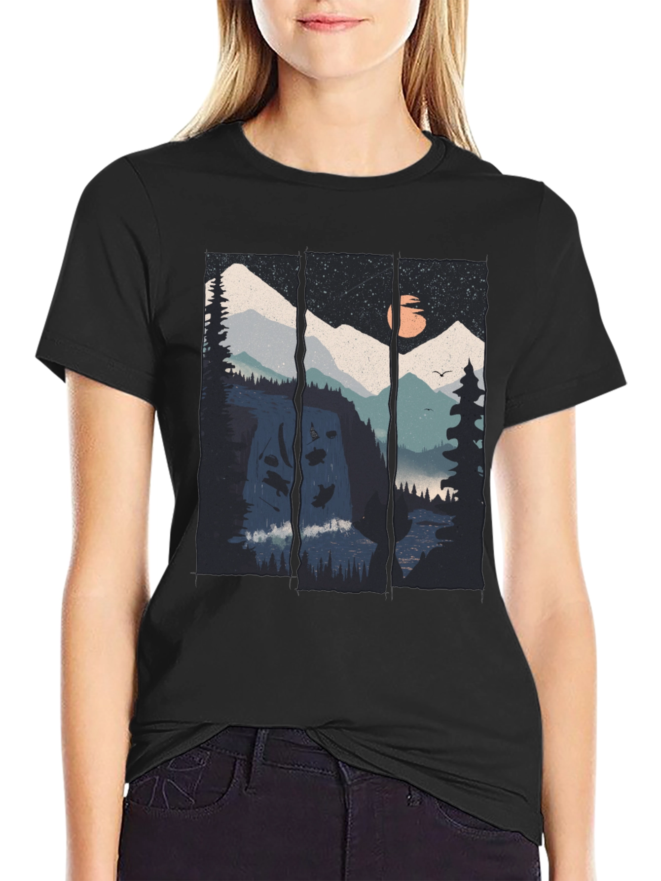 Black Mountain Vista Graphic Tee - Black Cotton Blend view 2