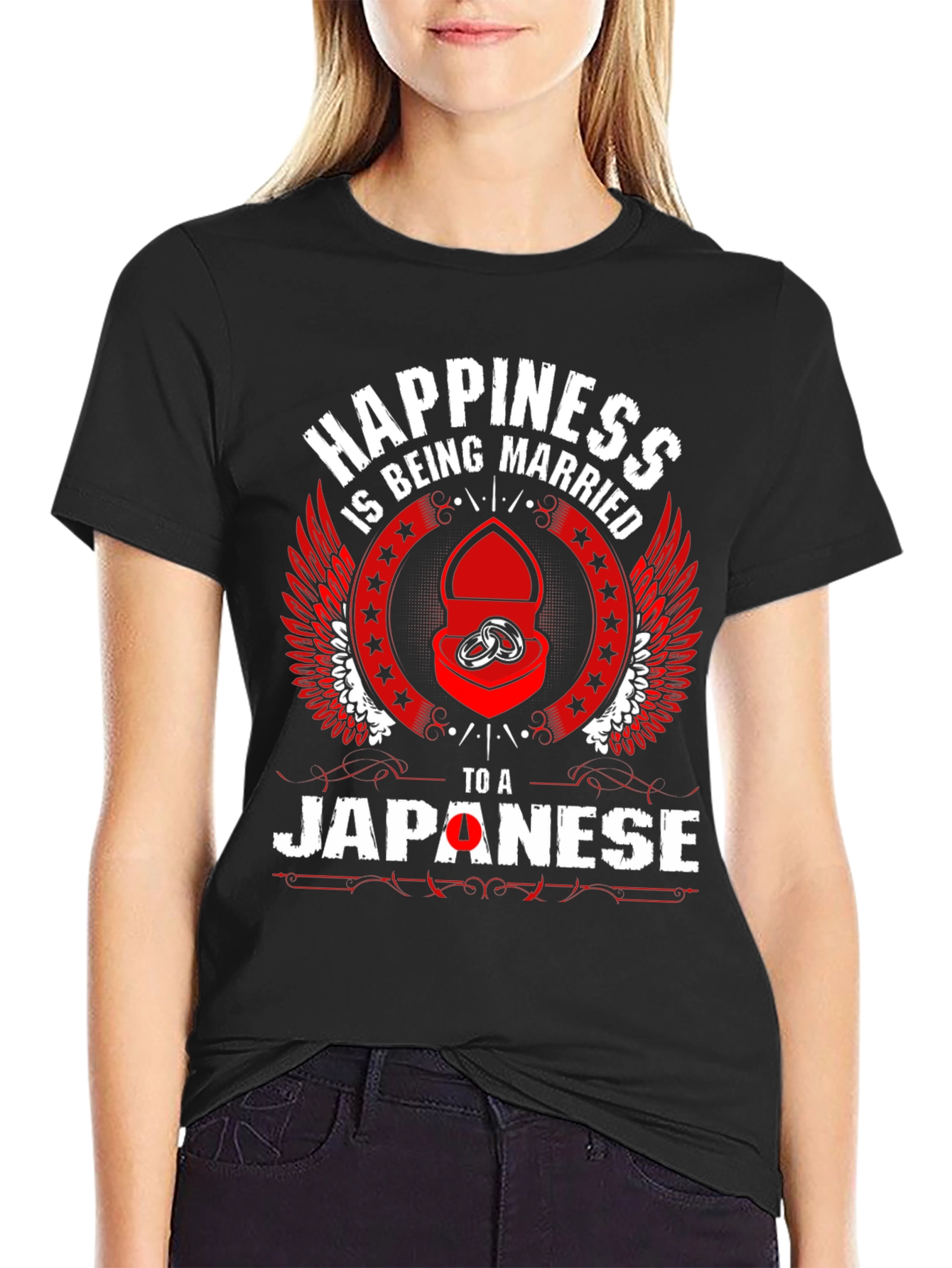 Black Happiness Being Married to a Japanese T-Shirt view 2