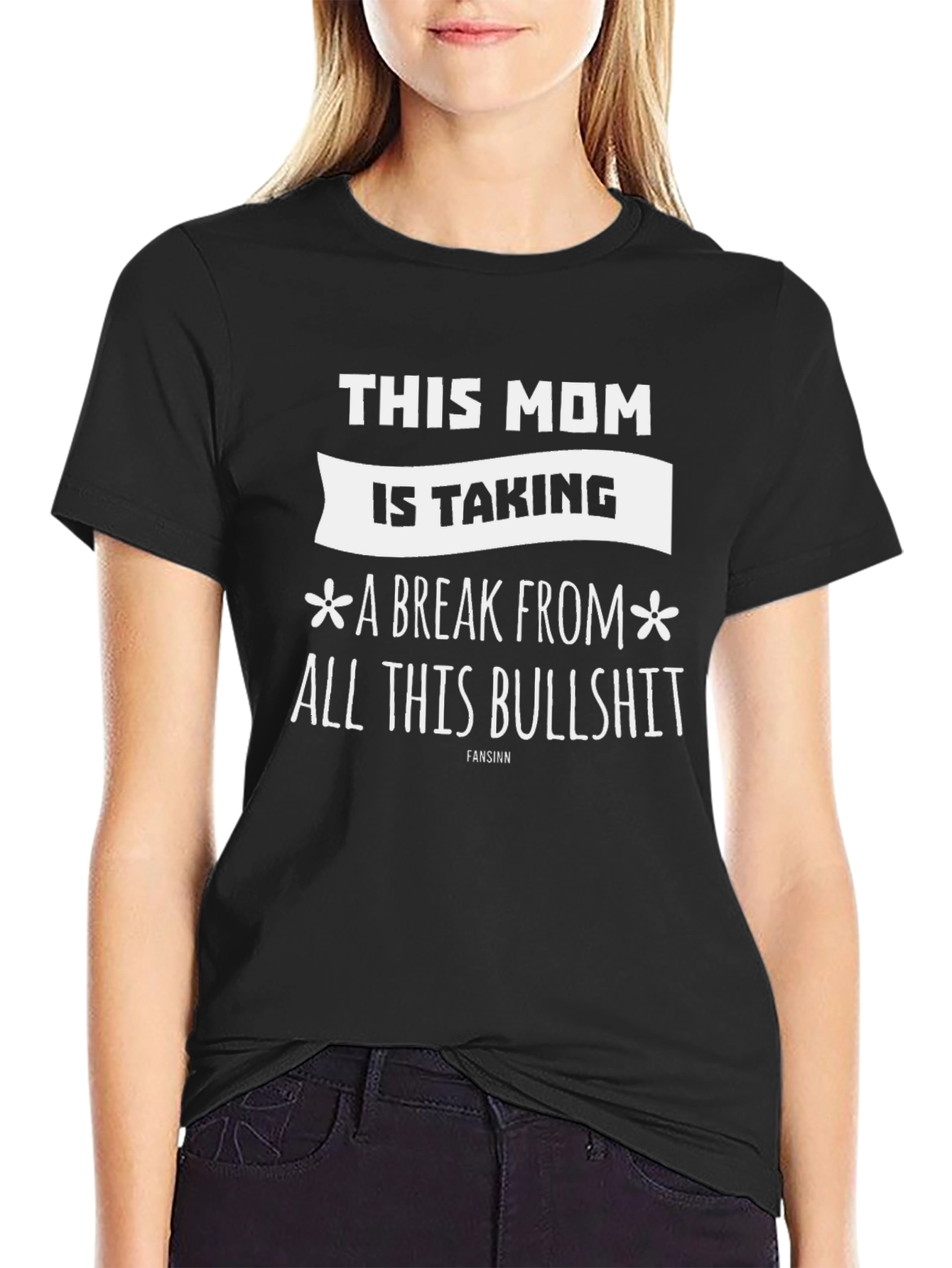 Black This Mom Is Taking a Break T-Shirt view 2