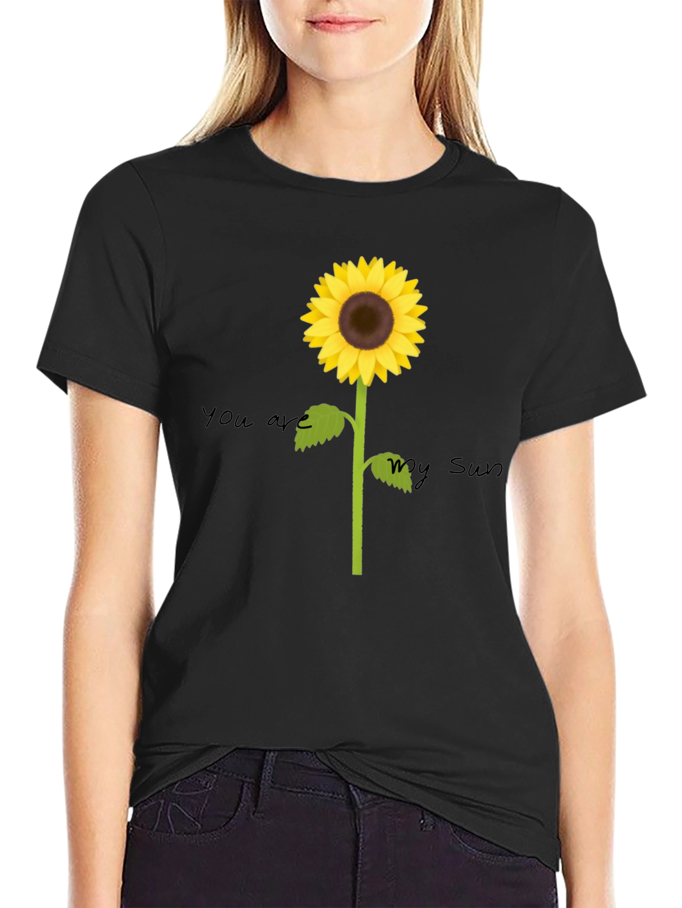 Black Sunflower Graphic Tee - You Are My Sun view 2