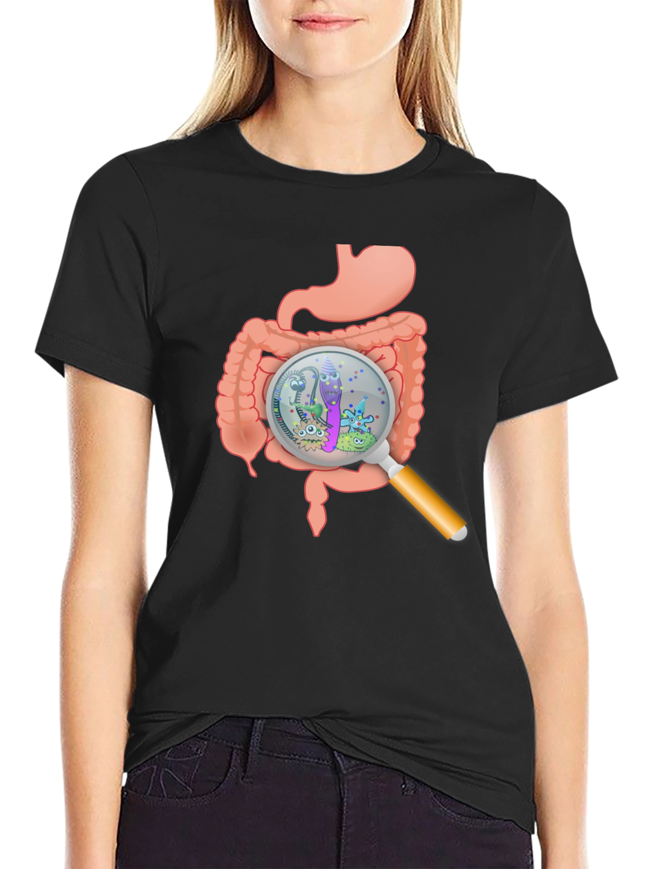 Black Gut Bacteria Graphic T-Shirt view 2
