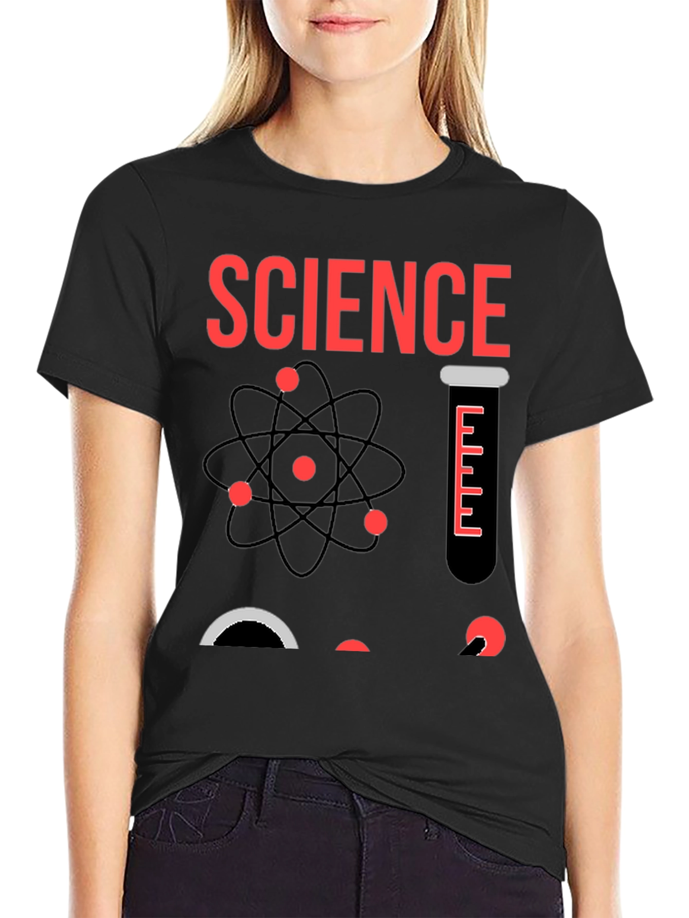 Black Science Graphic T-Shirt - Black Cotton Blend view 2