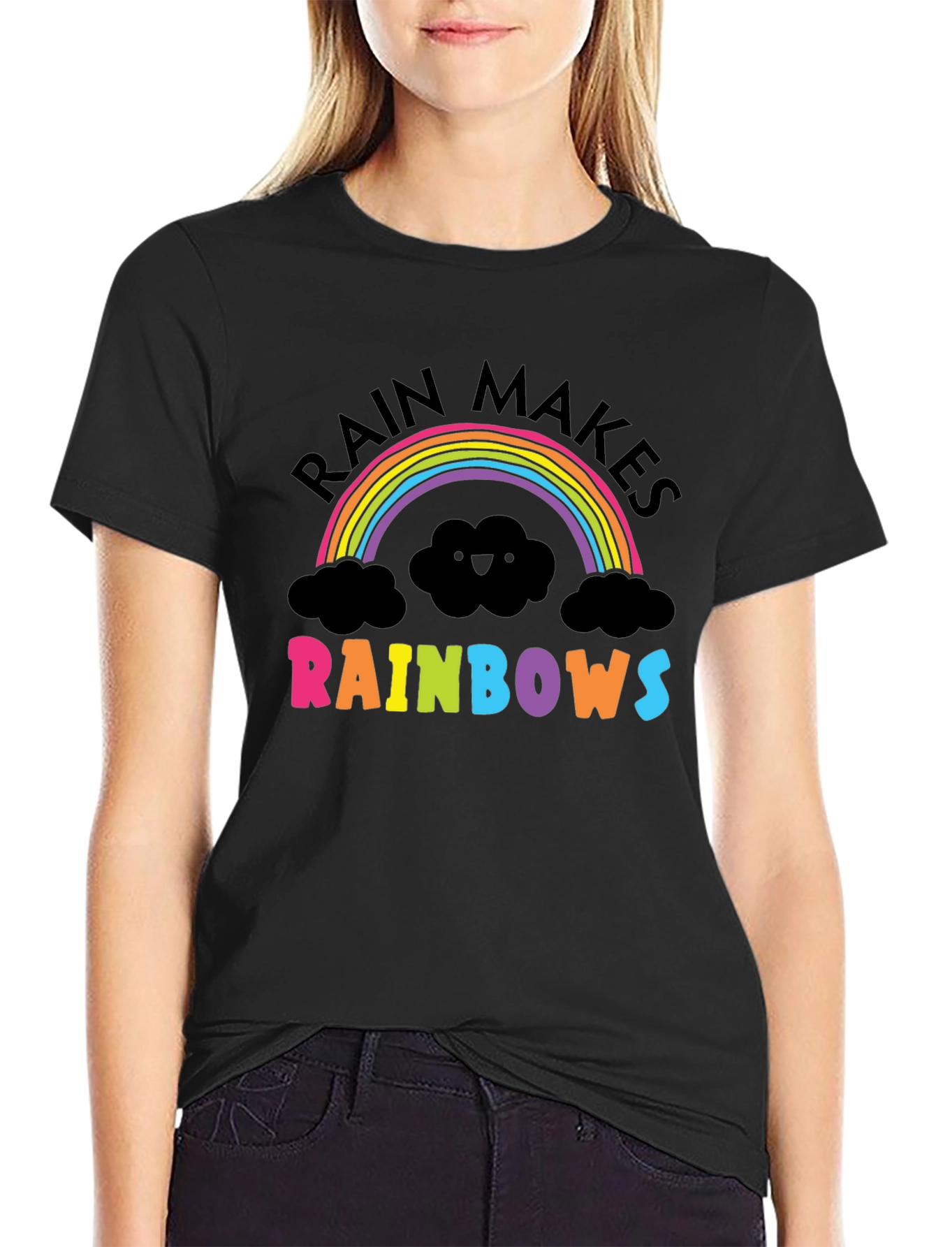 Black Rain Makes Rainbows Graphic T-Shirt view 2