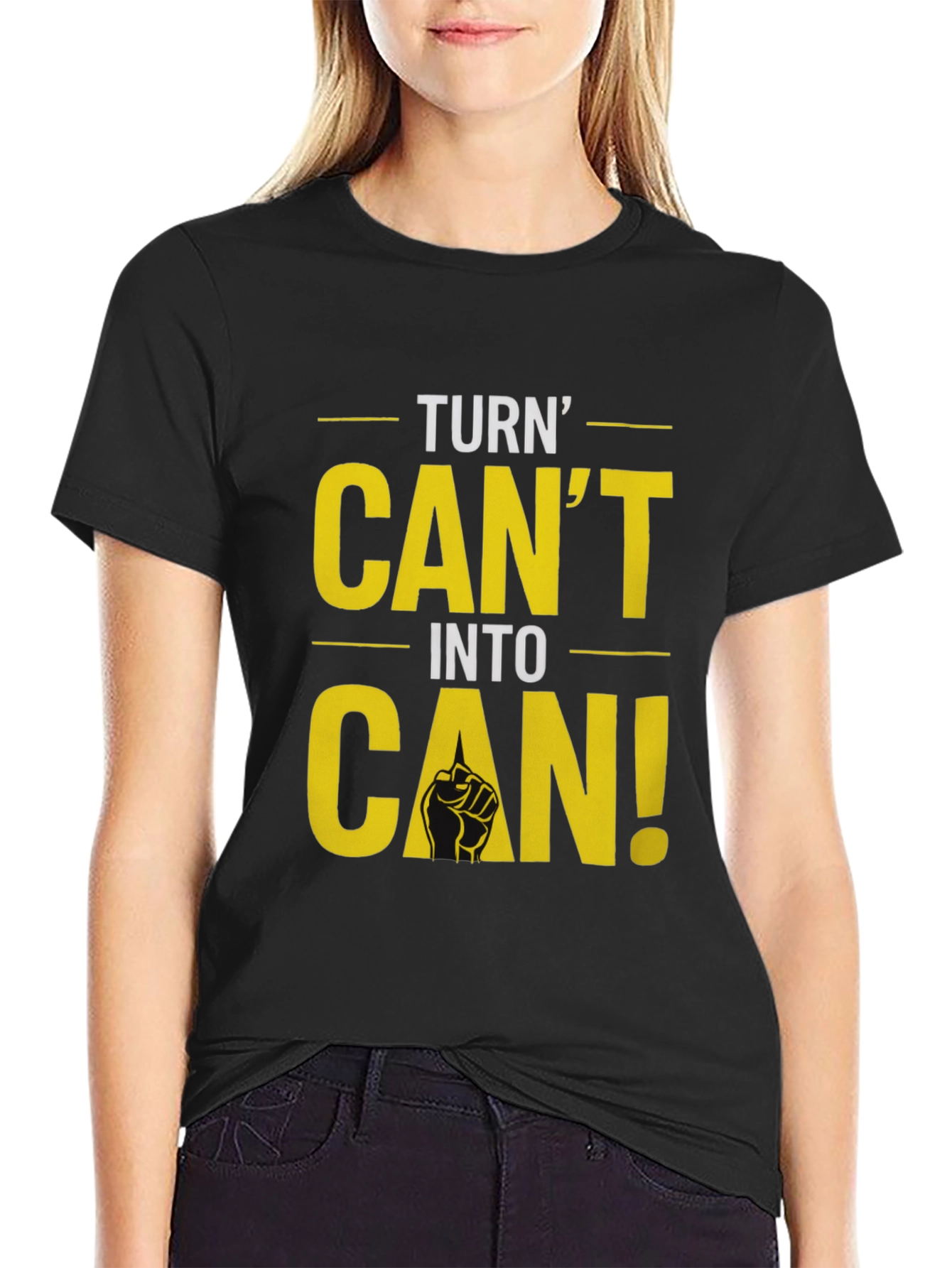 Black Turn Can't Into Can! Graphic T-Shirt view 2