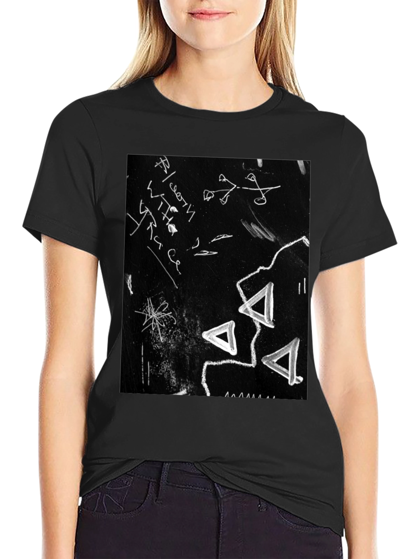 Black Abstract Black Graphic Tee view 2